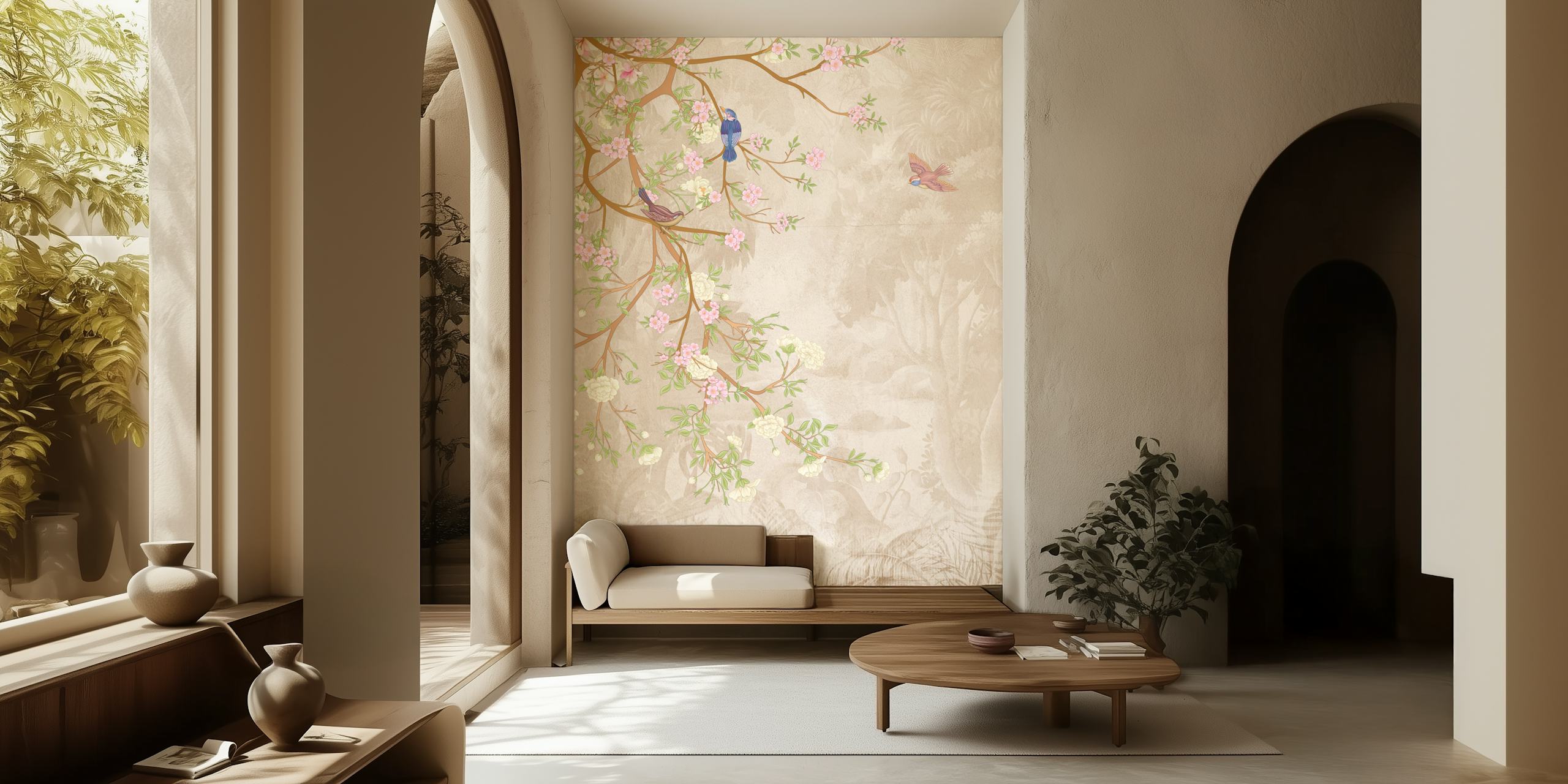 Charming Floral Branch Design tapeta u sobi