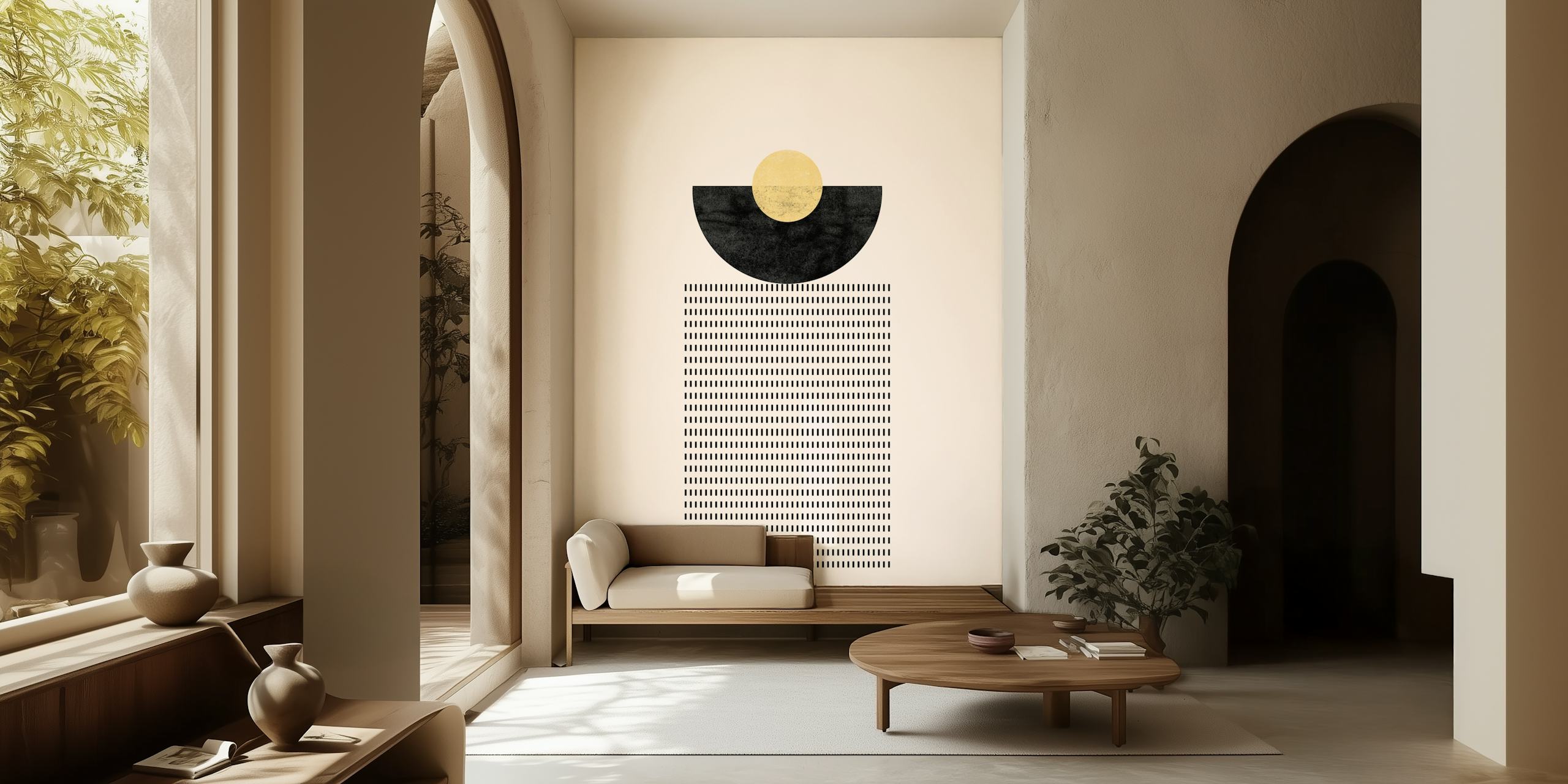 Geometric Sunrise Design tapet i ett rum