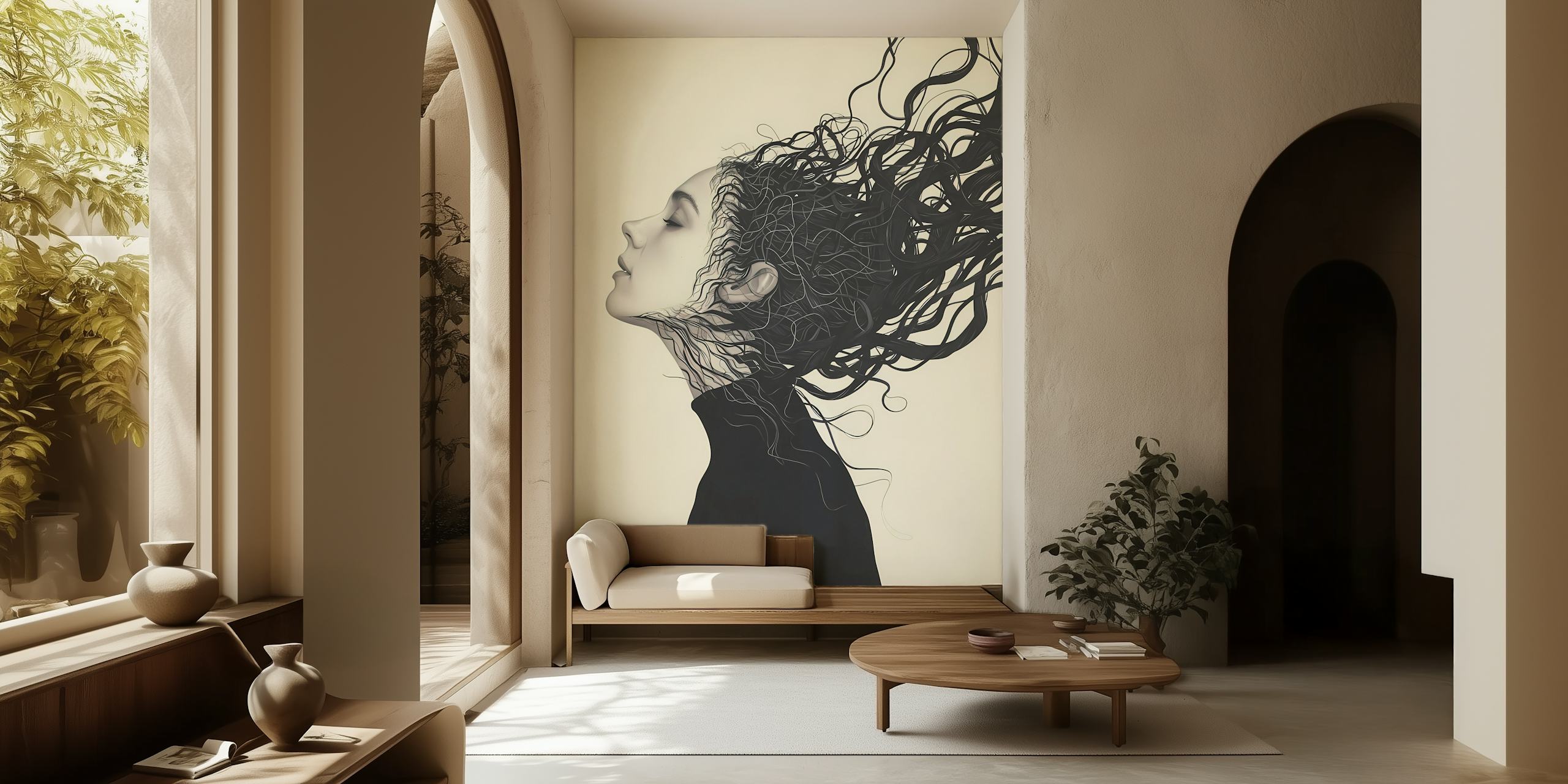 Freedom 1 behang getoond in een kamer