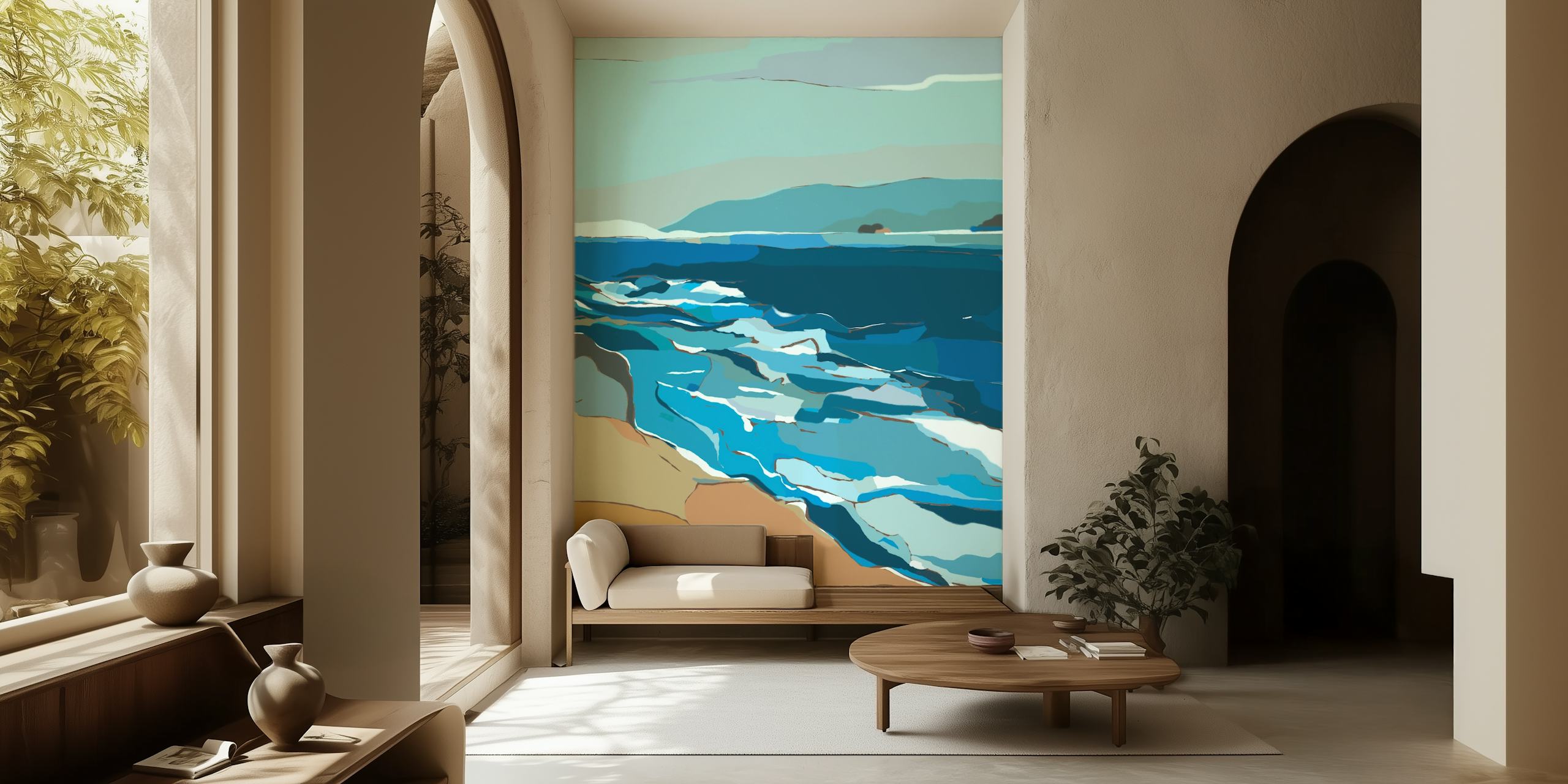 Azure Coastline wallpaper in a room