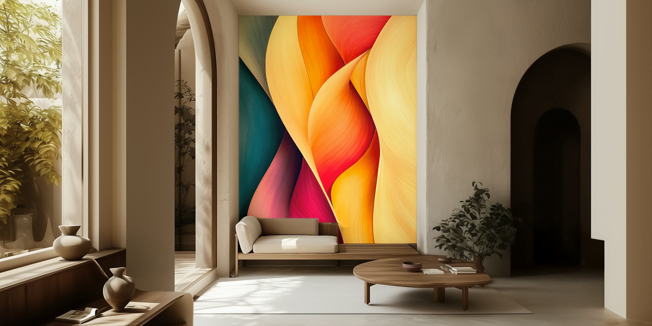 Tapeta Vibrant Wave Flow w pomieszczeniu