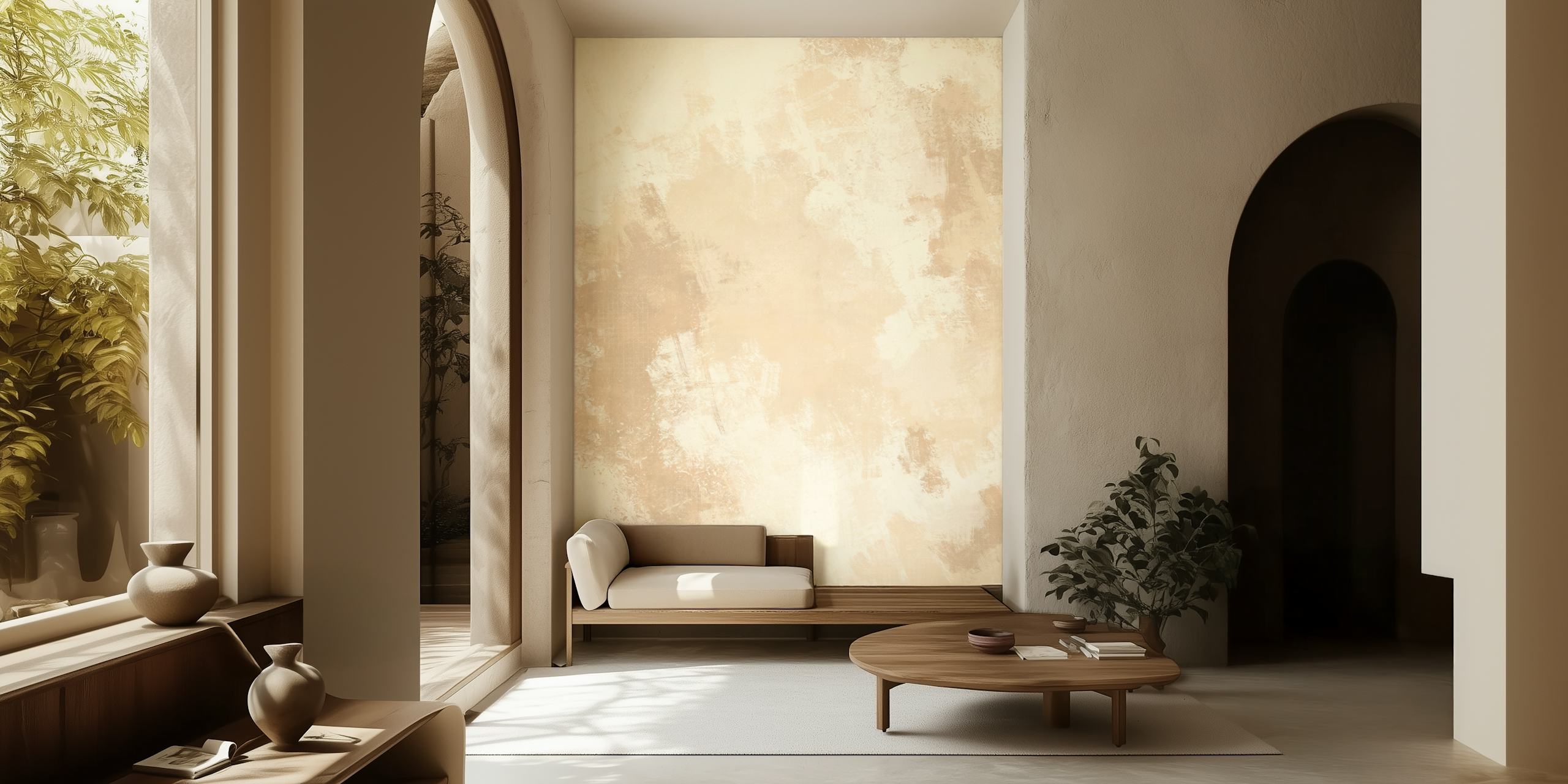 Abstract beige and cream textured wallpaper design