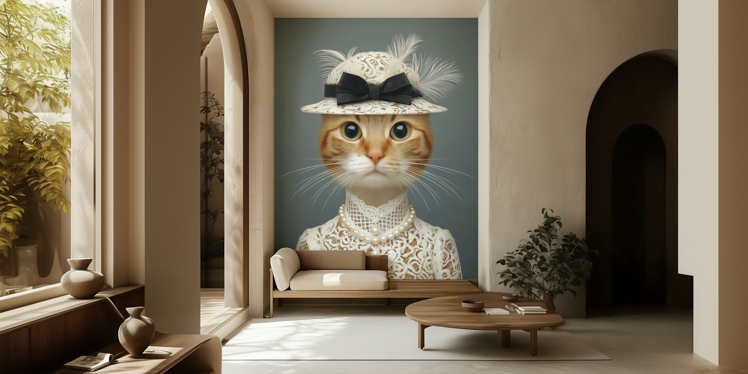 Vintage Kitty Style wallpaper in a room