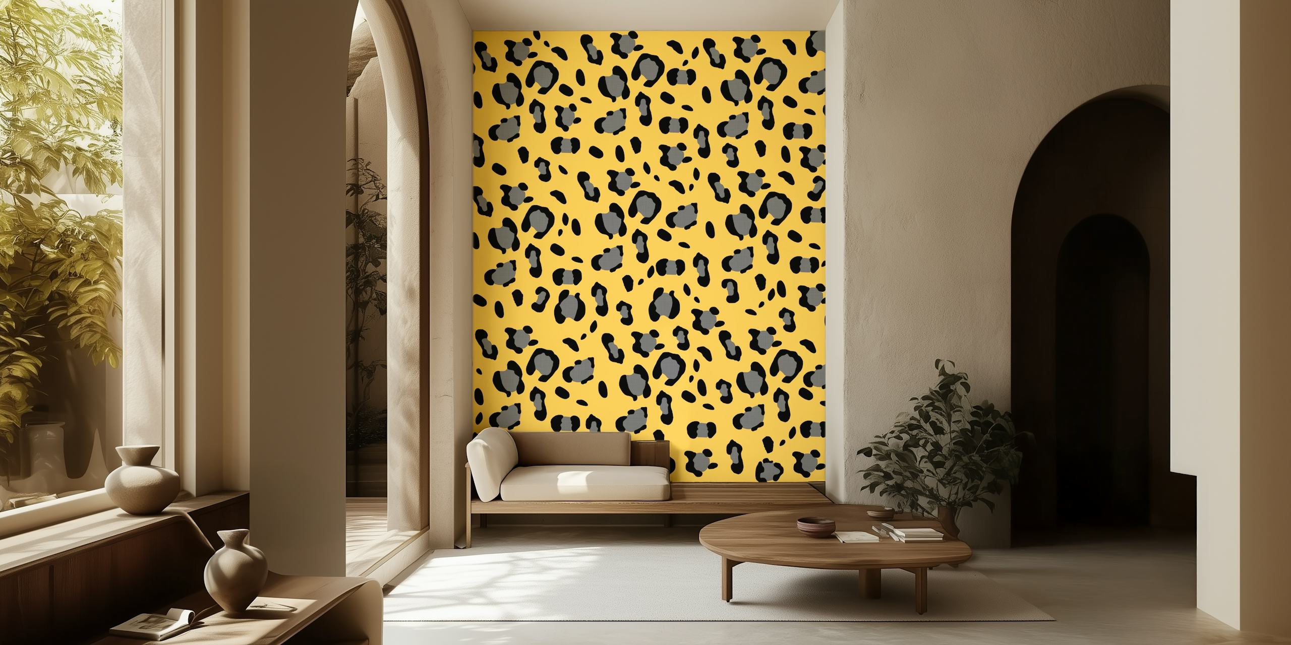 Leopard Animal Print Glam 17 wallpaper in a room