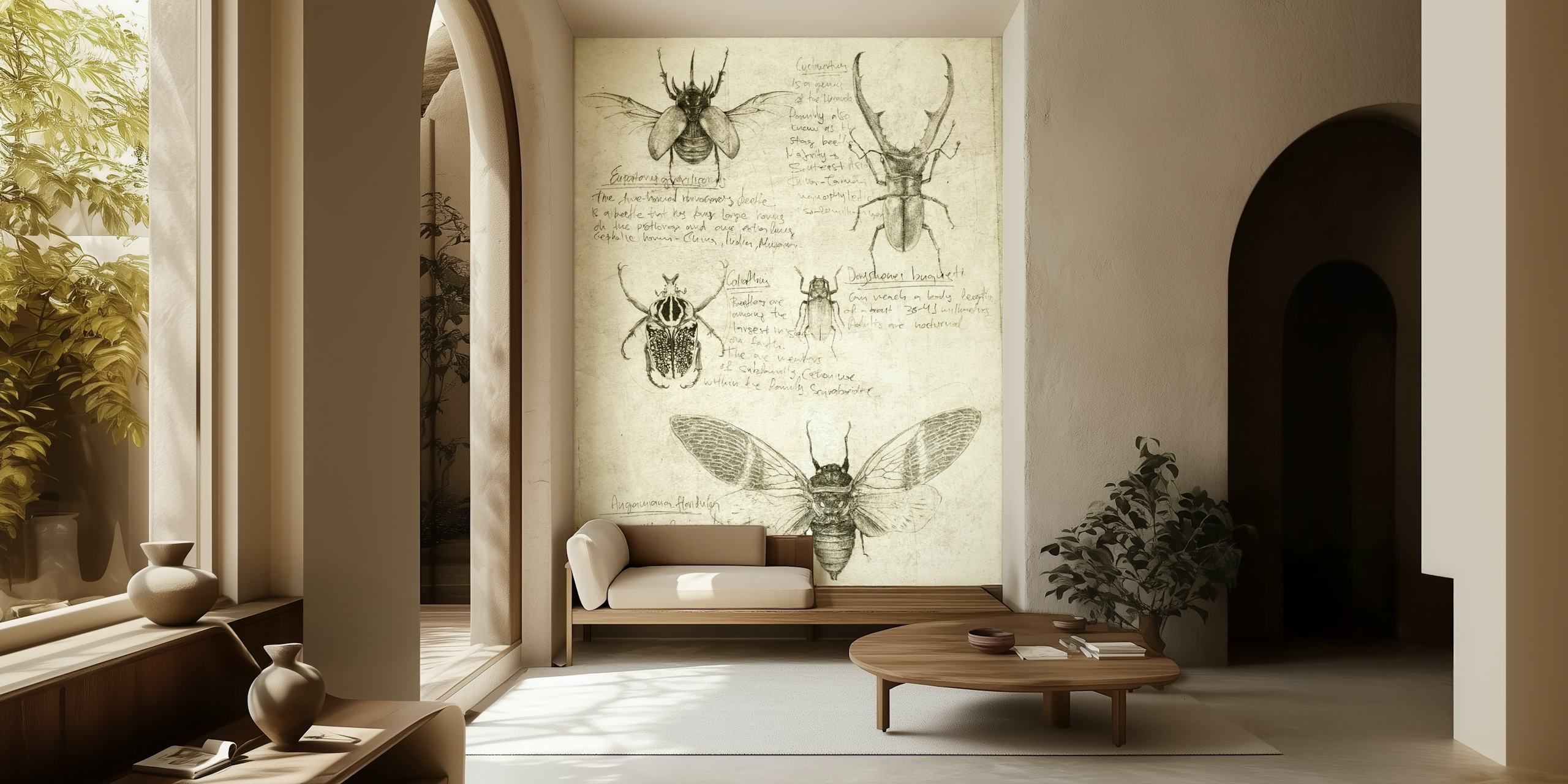 Conception de papier peint détaillée d'insectes et de bugs