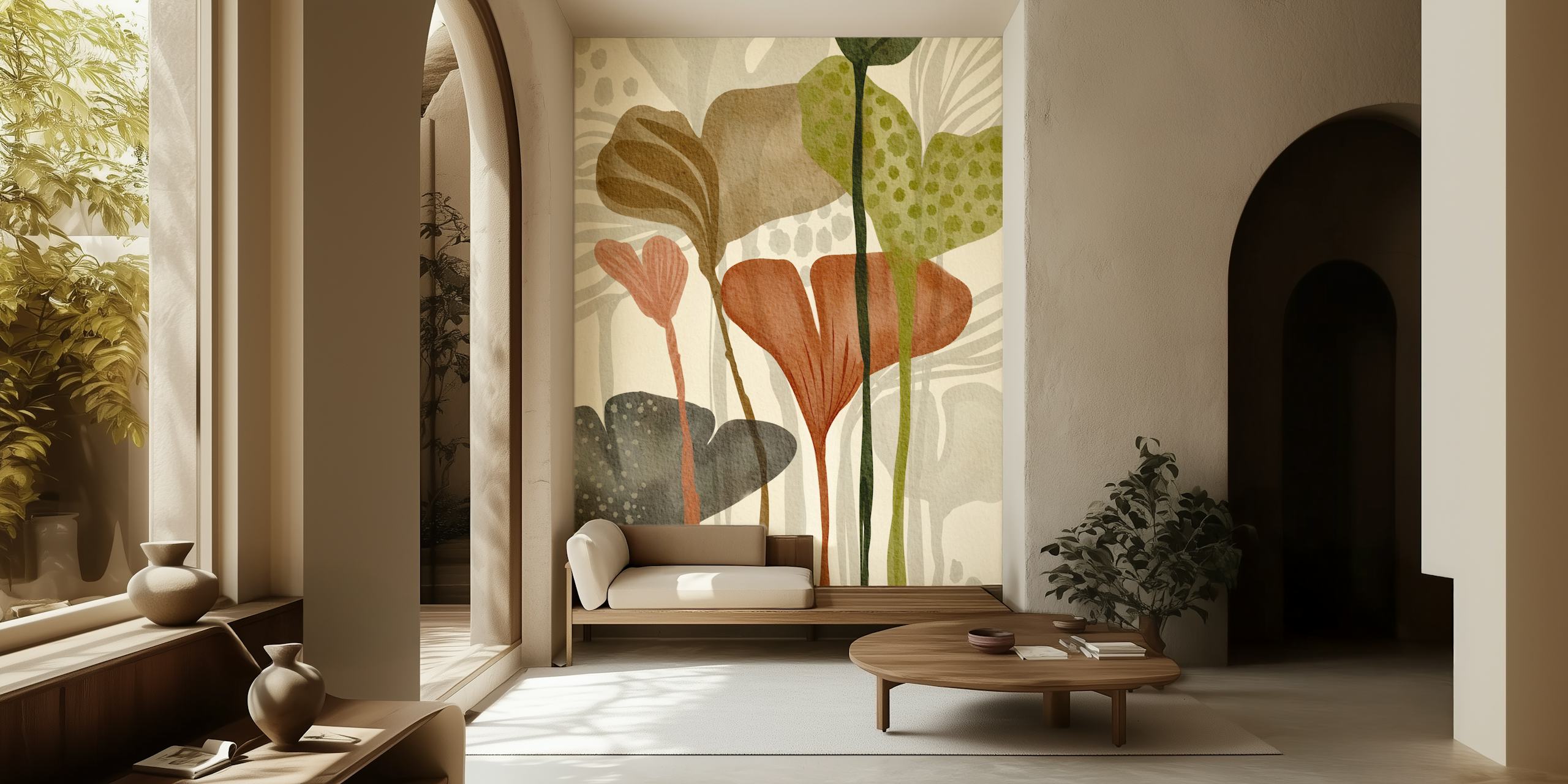 Earthy Botanical Harmony tapet i et rum