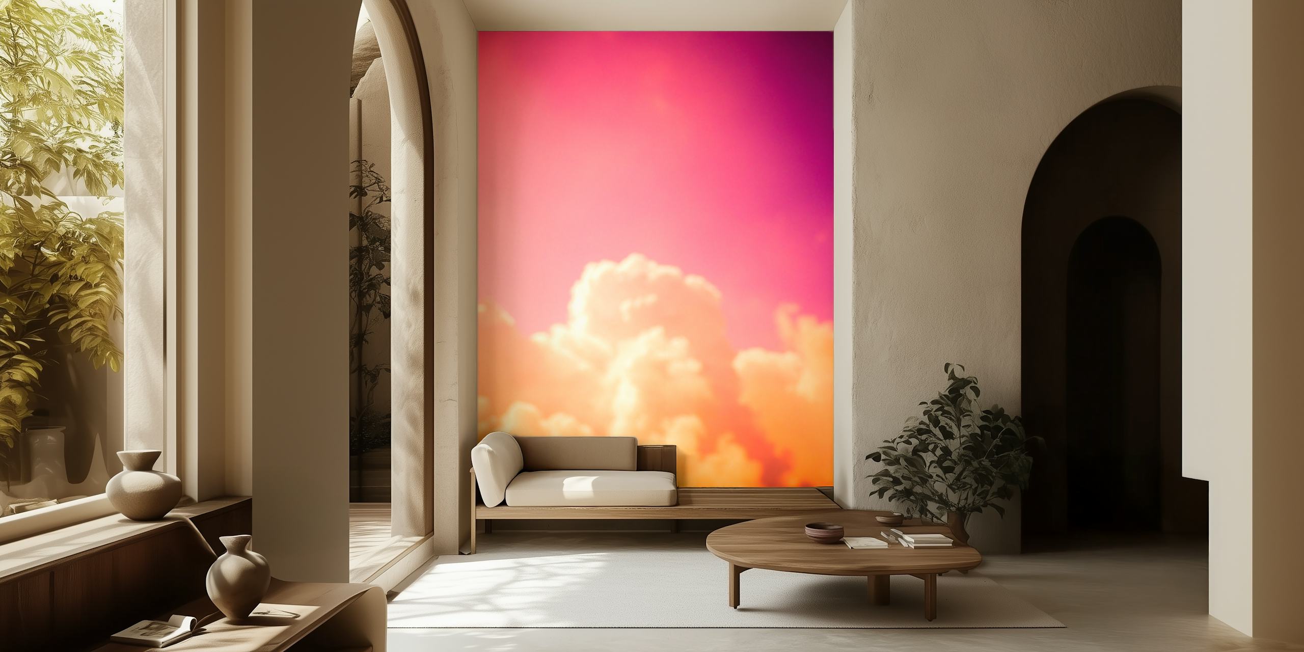 Colorful clouds in shades of purple and orange wallpaper
