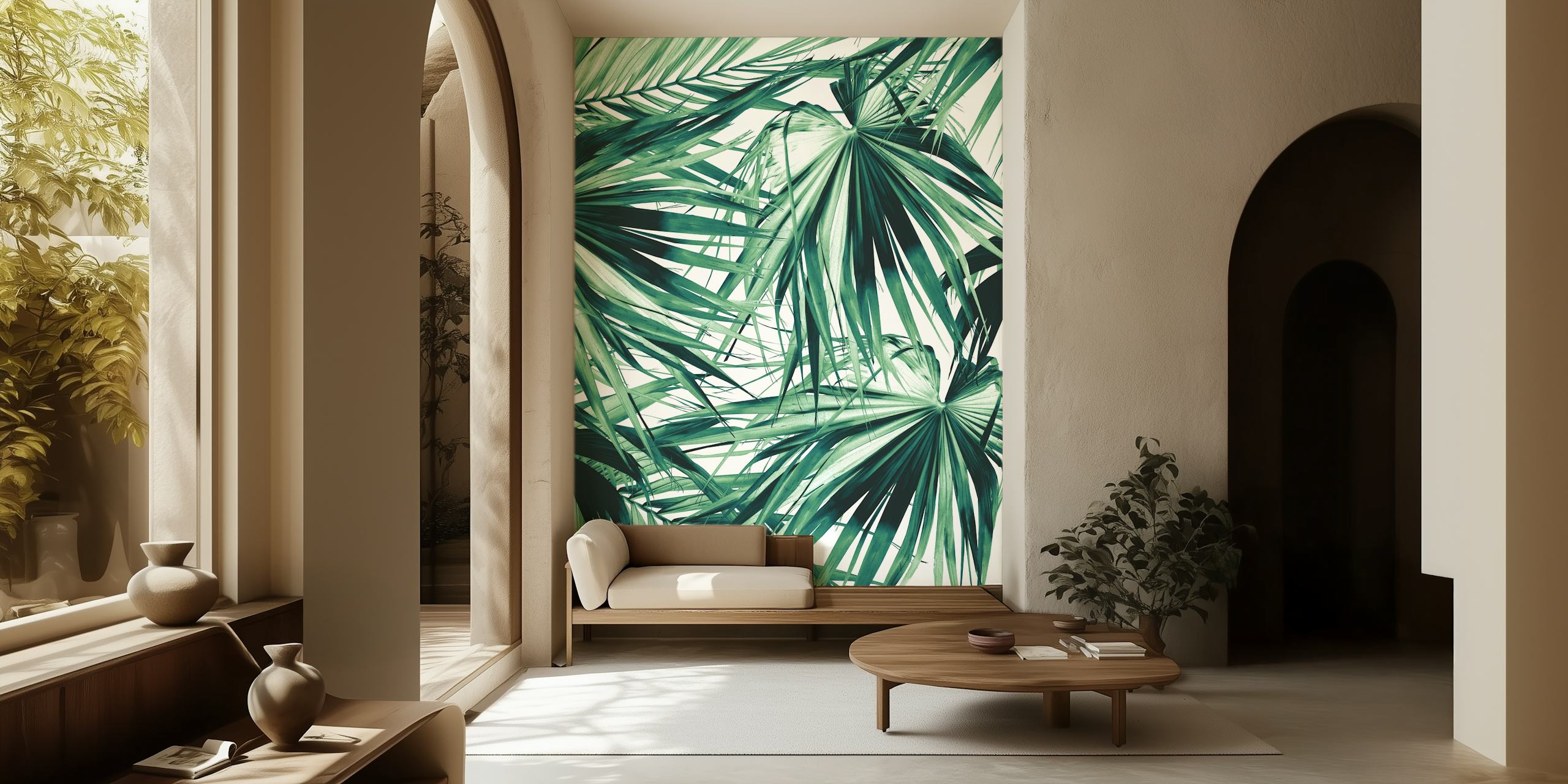 Fan Palm Jungle Dream 2 tapet i et rum