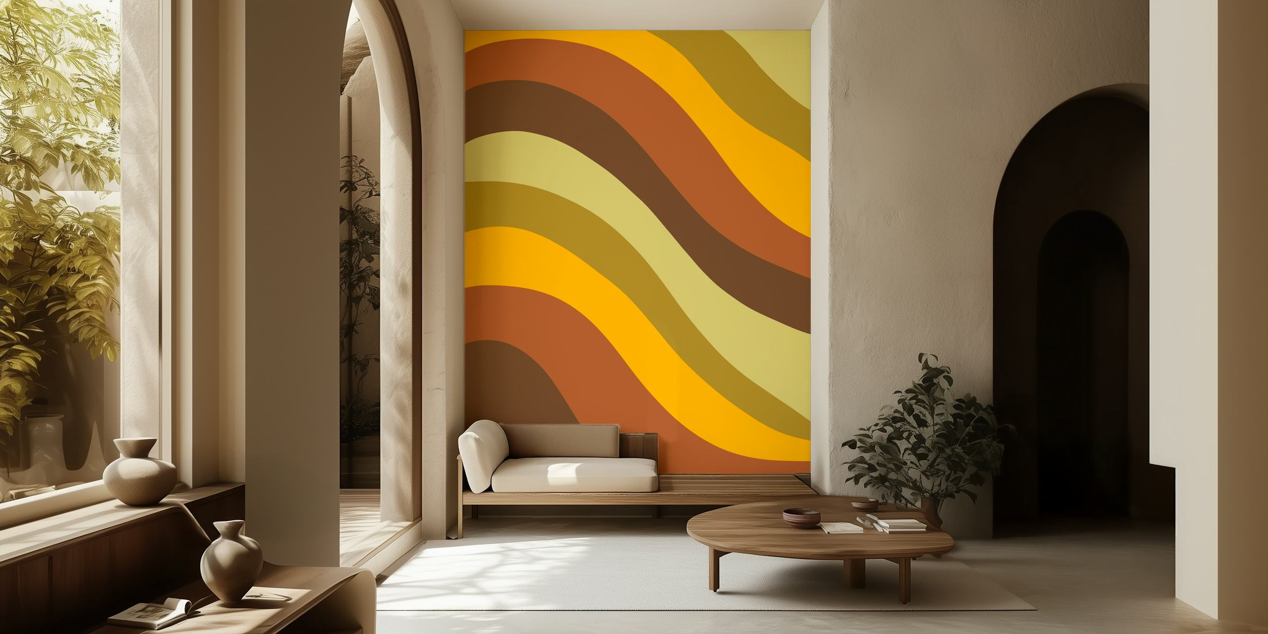 Retro Summer Wave 4a wallpaper in a room