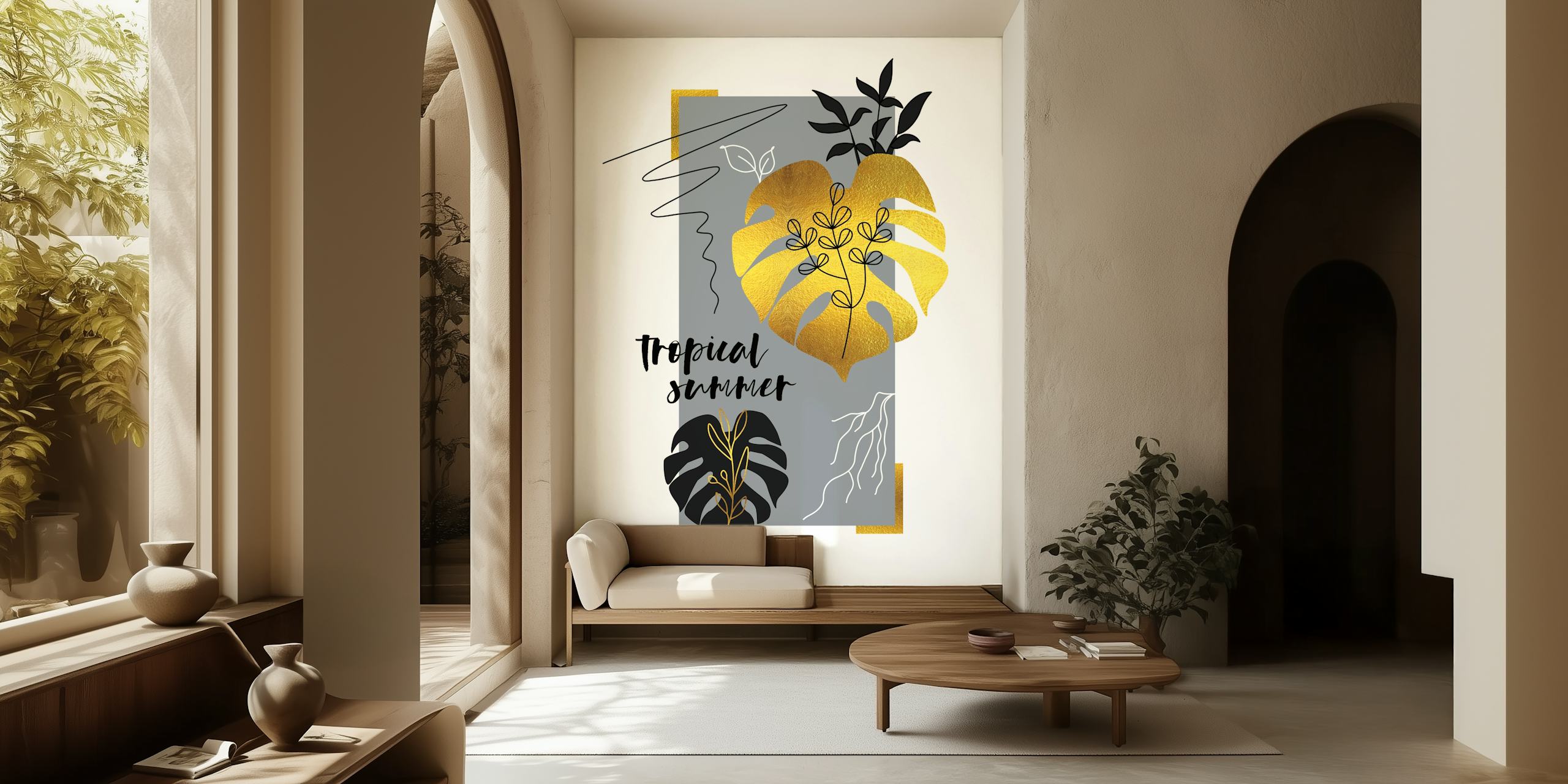 Tropical Love For Nature Ταπετσαρία Σε Ένα Δωμάτιο