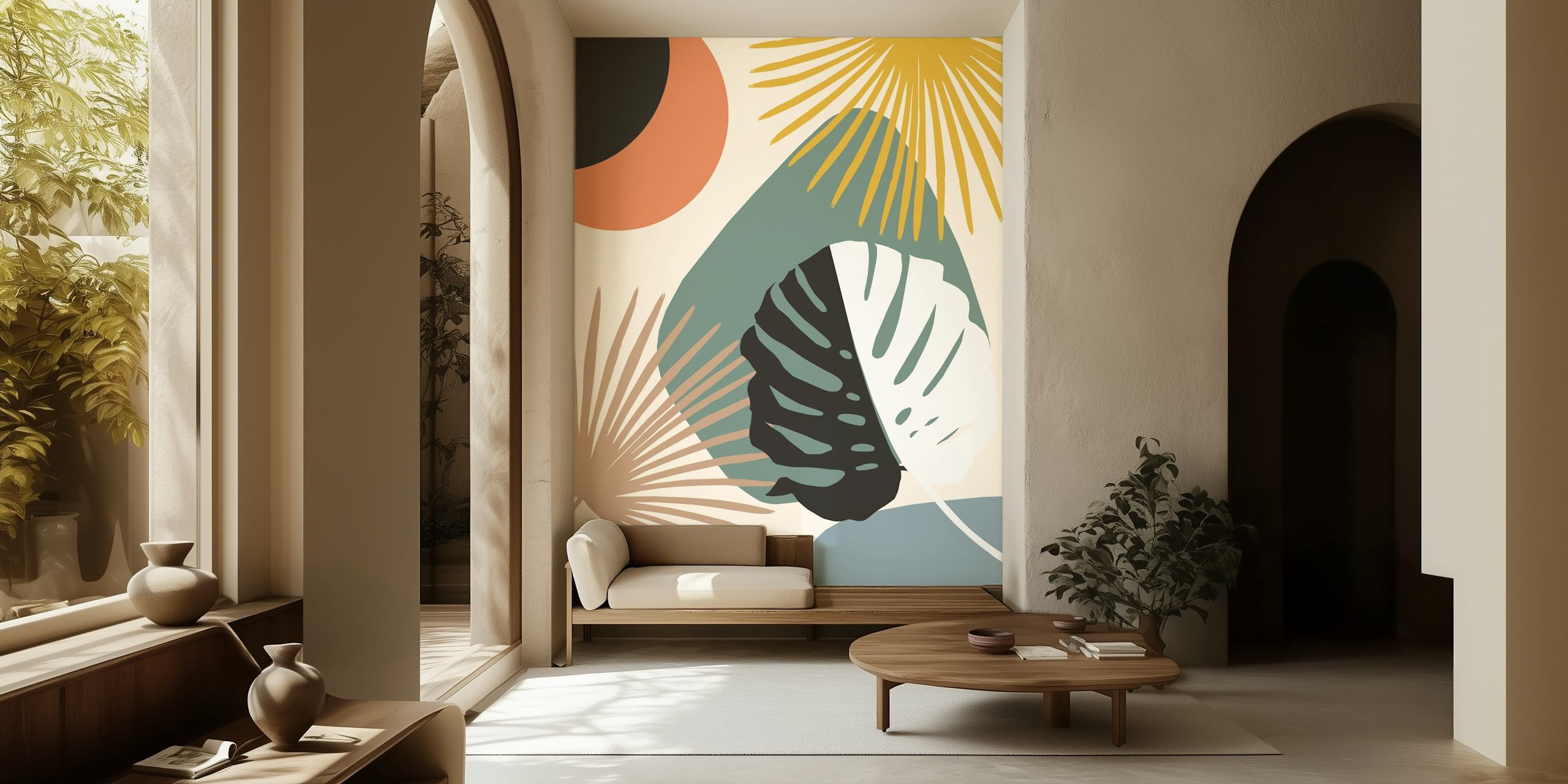 Yin Yang Monstera Finesse 5 tapeta v místnosti