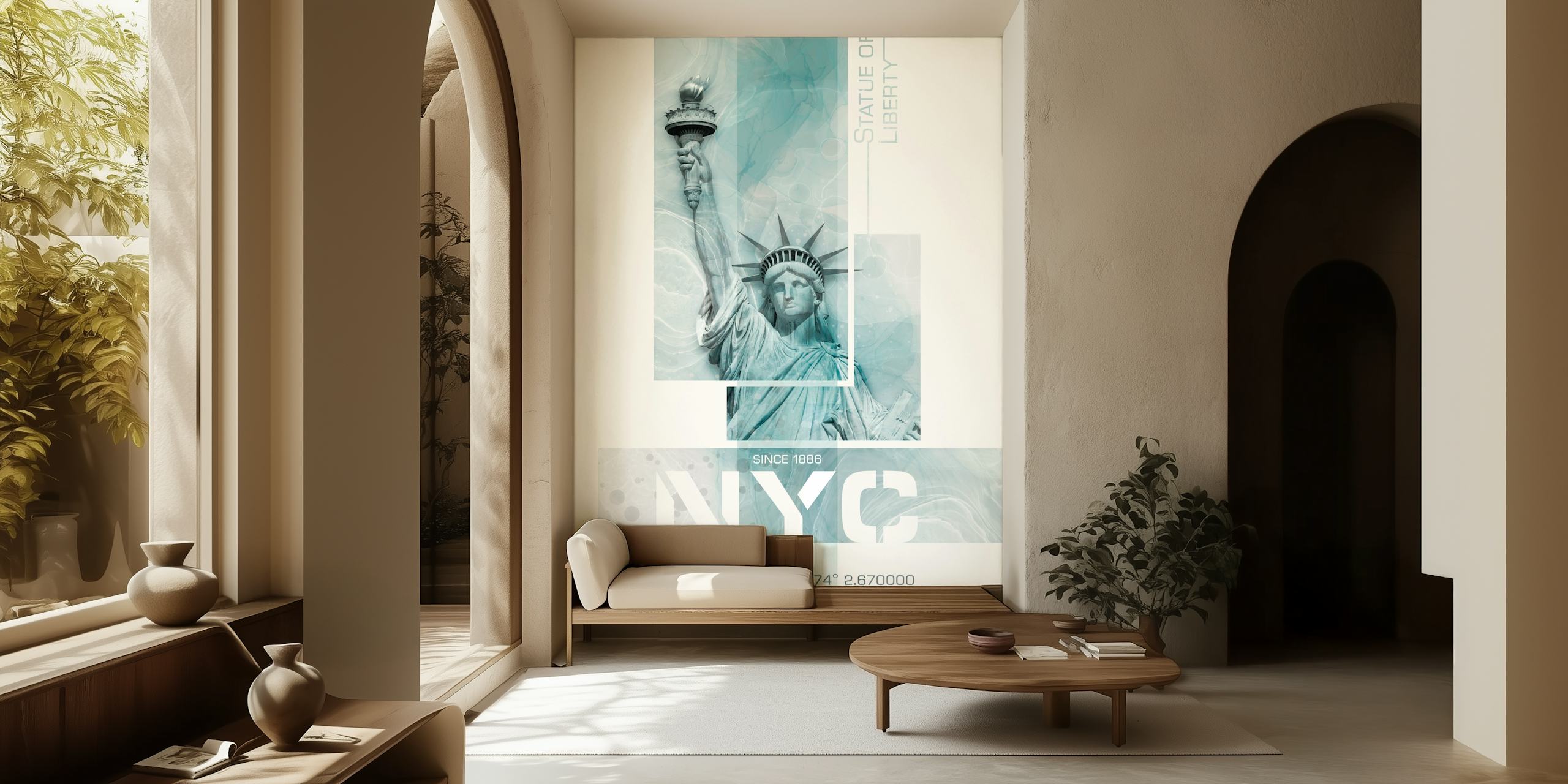 NYC Statue of Liberty tapetti huoneessa