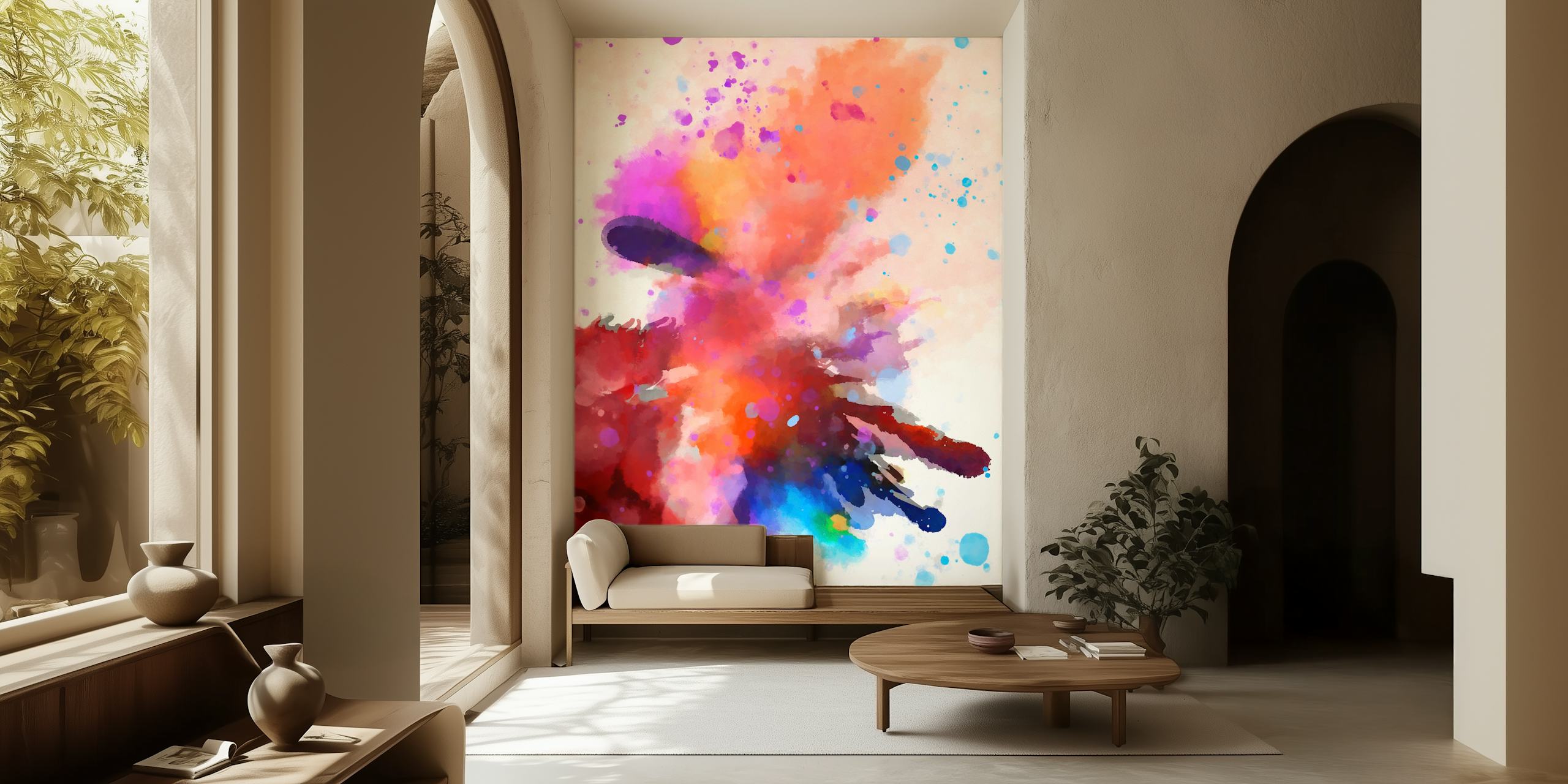 Abstract Composition 1171 ταπετσαρία σε ένα δωμάτιο