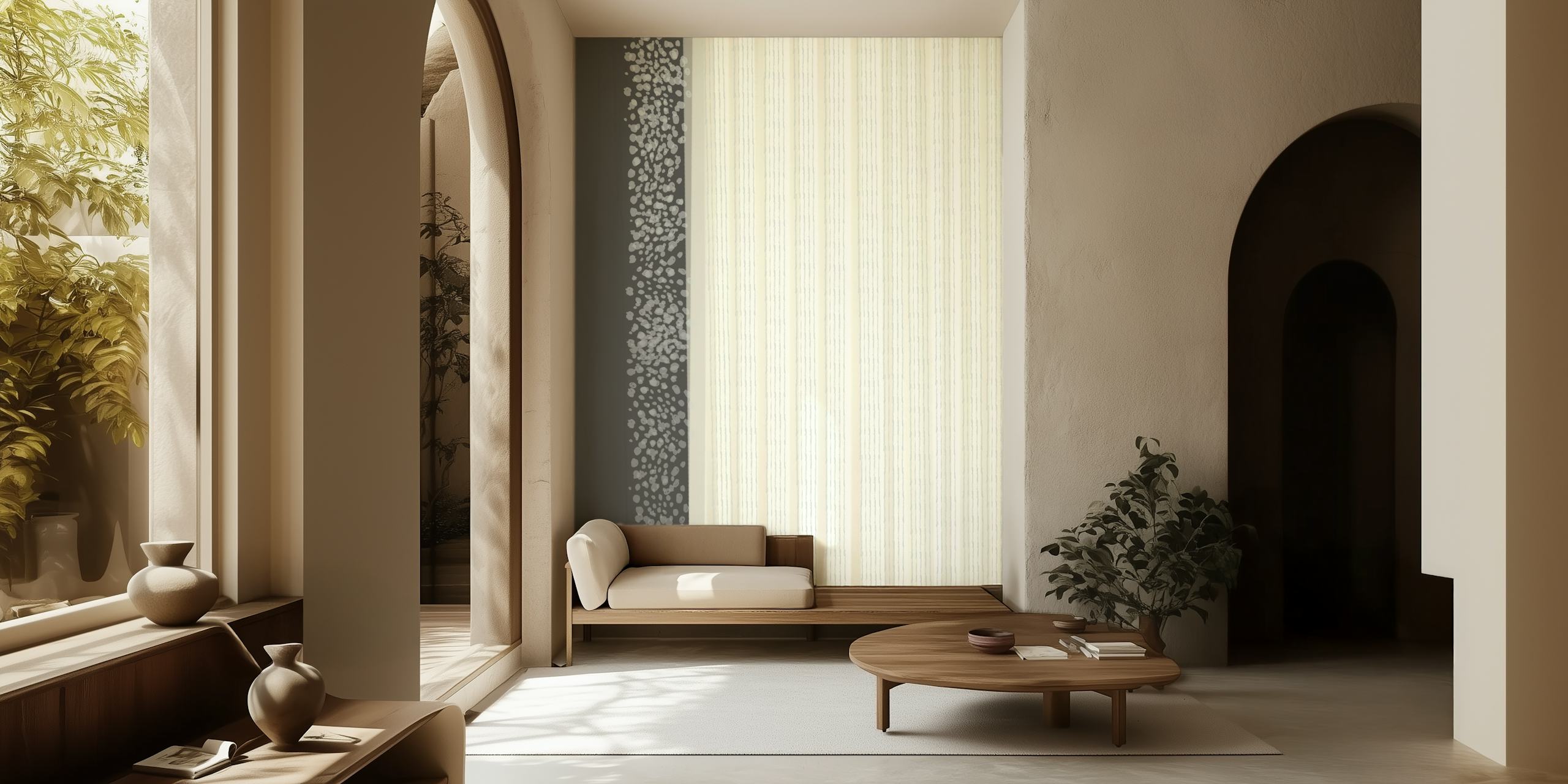 Hand-Drawn Velvet and Silk Textured Wall Mural Design