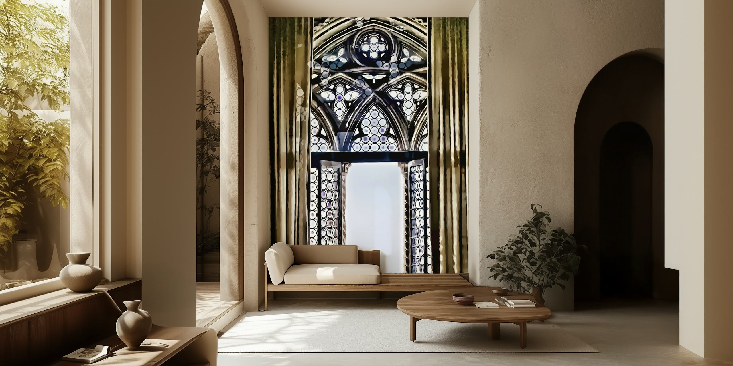 Venice Palace behang tentoongesteld in een kamer