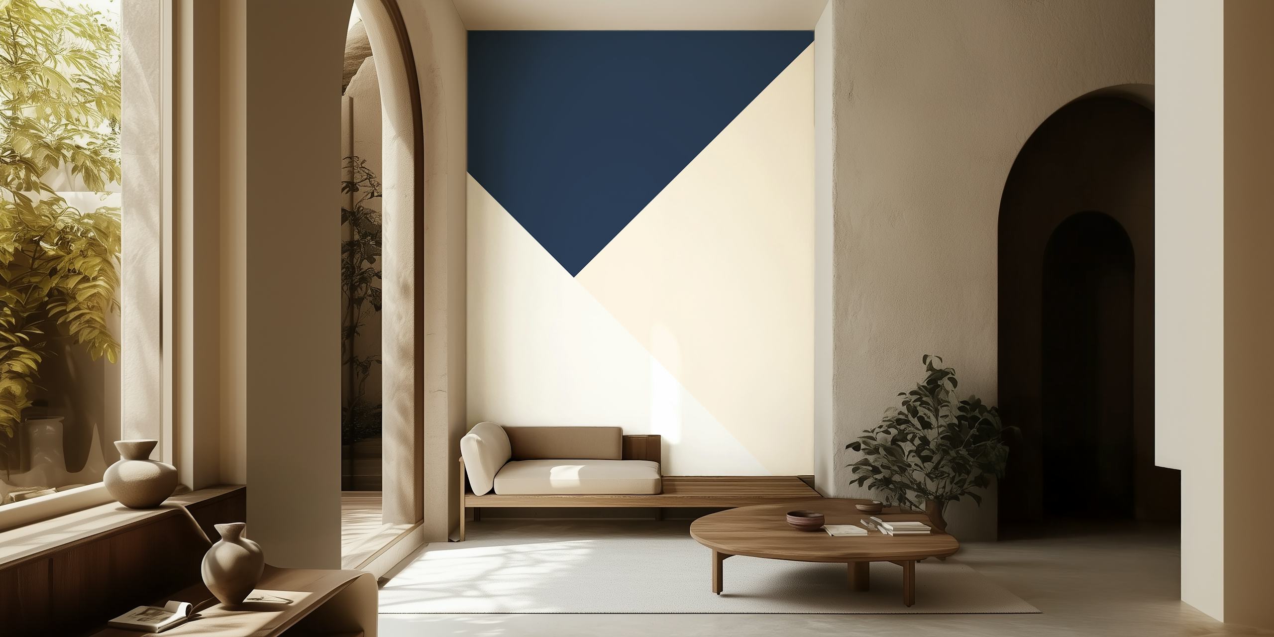 Návrh tapety Navy Blue meets Blush White v pokoji