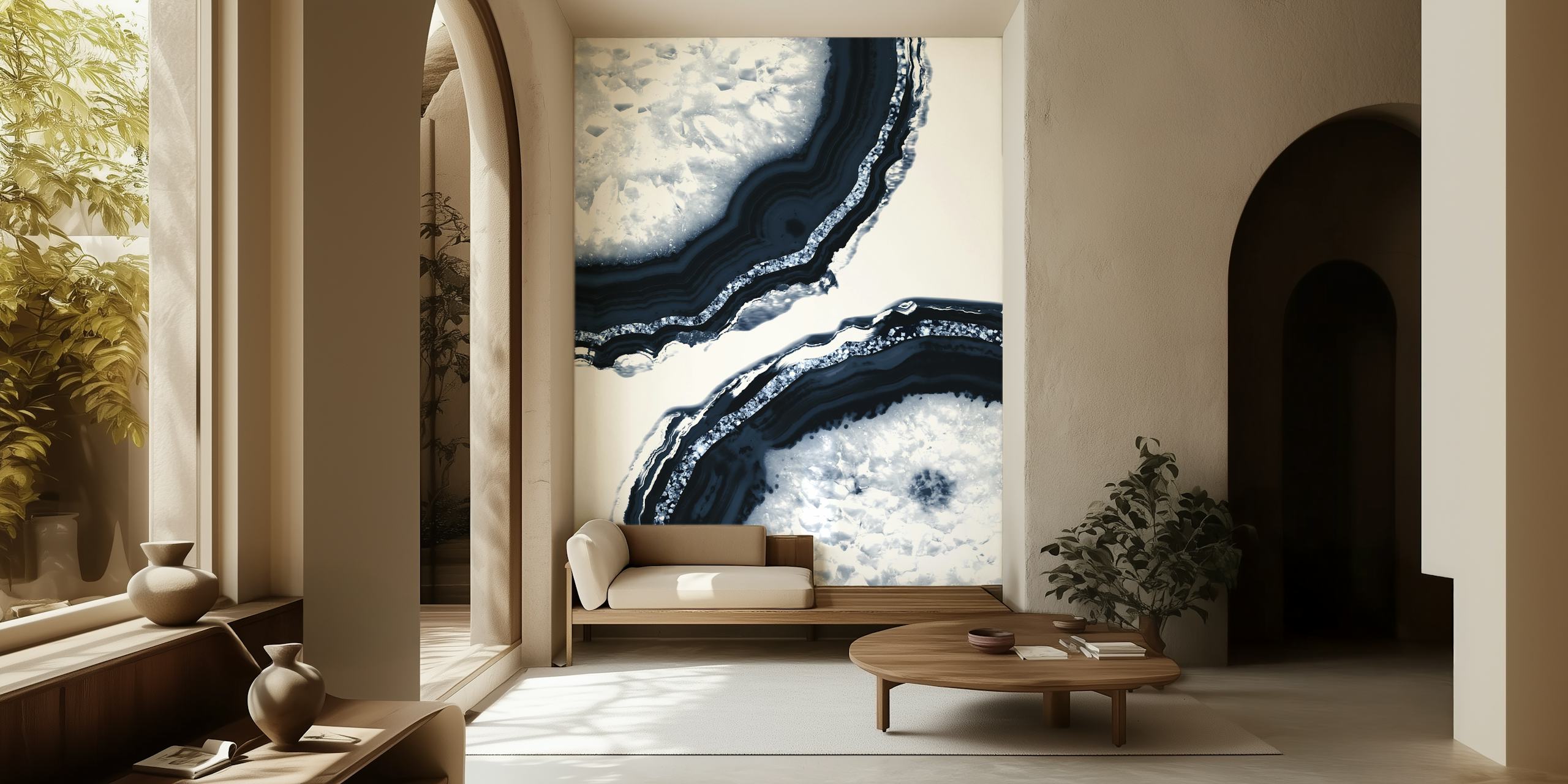 Agate Glitter Glam wall mural featuring layers of agate stone with sparkling glitter accents