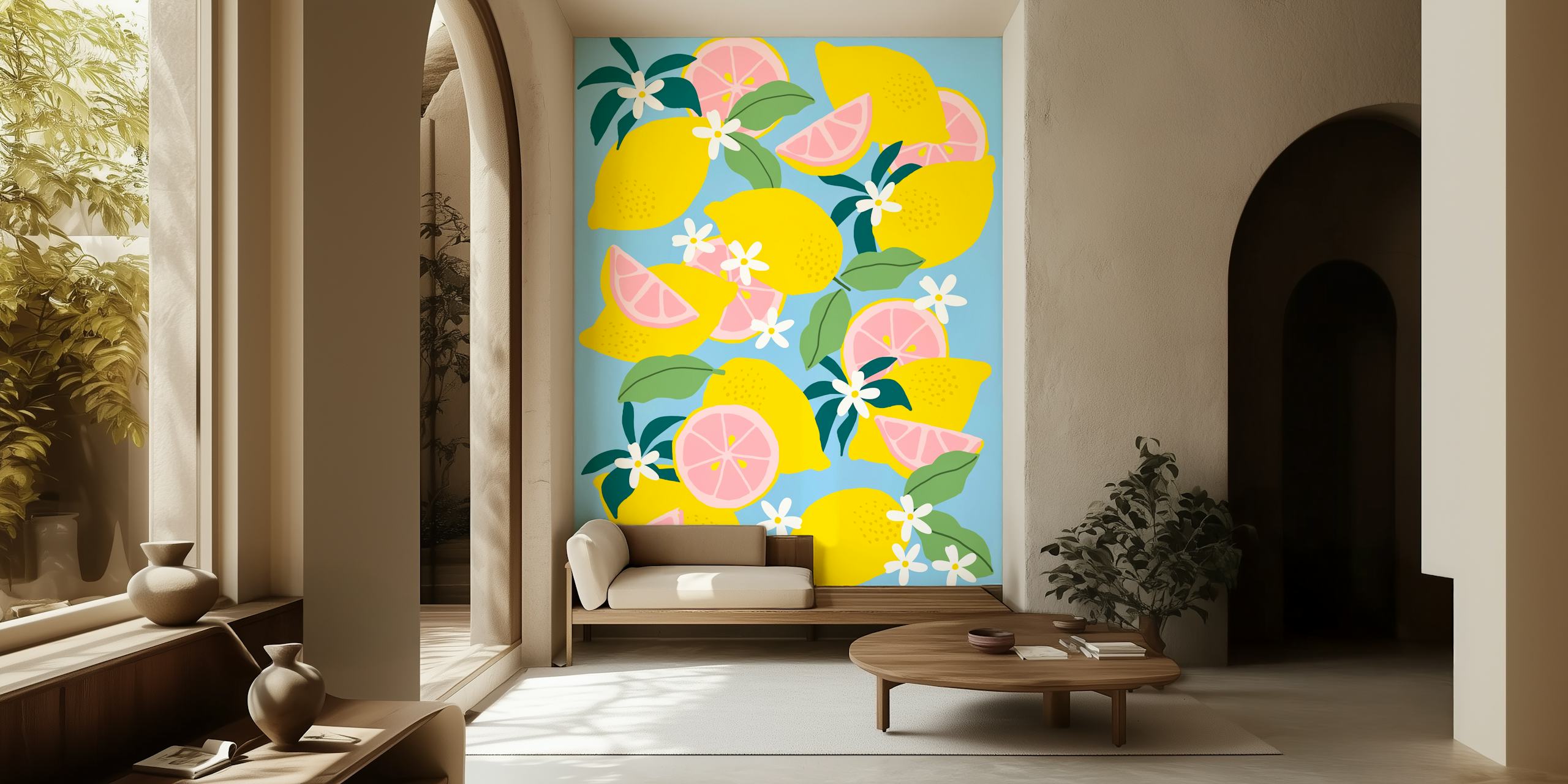 Pink Lemonade wallpaper design in a room