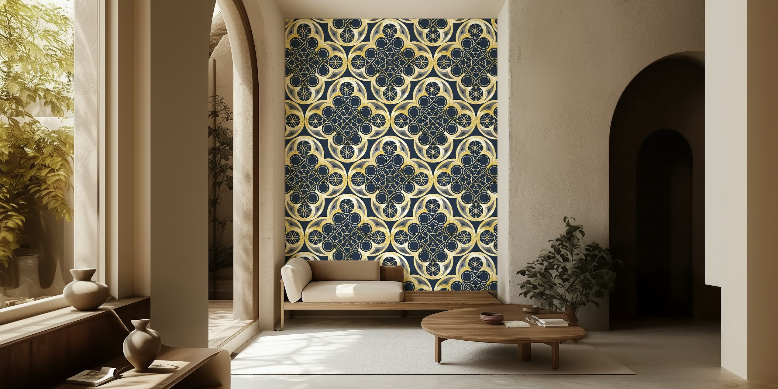 Σχέδιο ταπετσαρίας Golden Moroccan Tile Glam 2