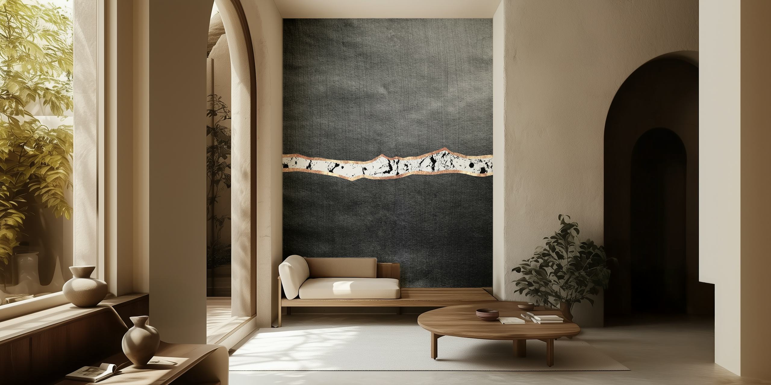 Abstract black and white wallpaper with textured design