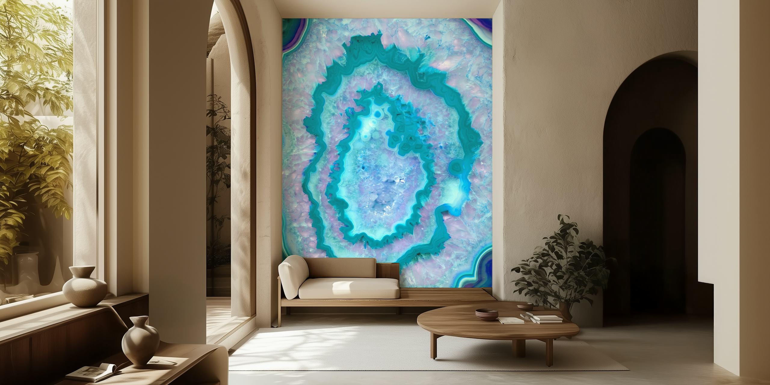 Blue and purple agate pattern wallpaper