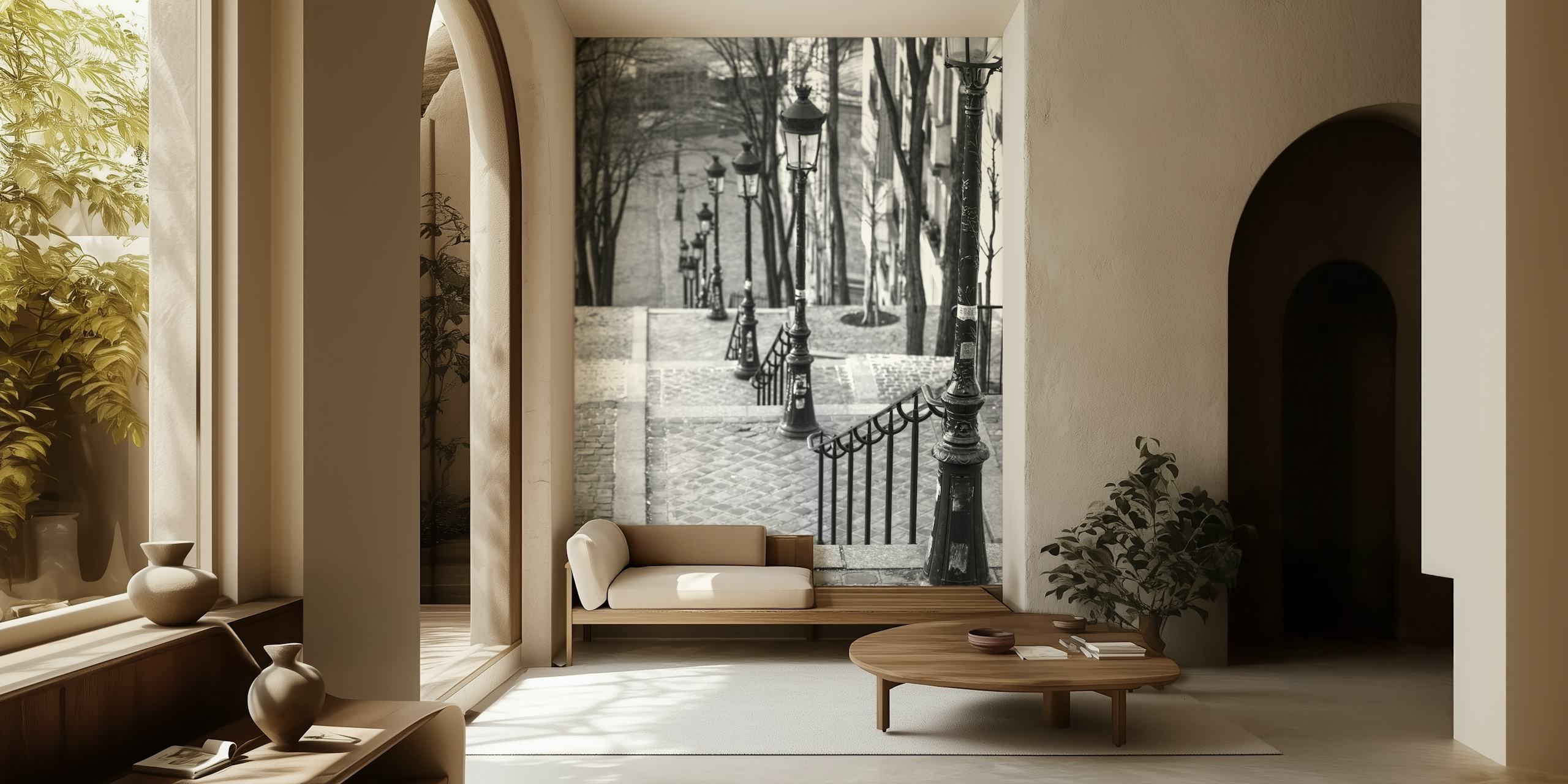 Staircase in Montmartre, Paris wallpaper design