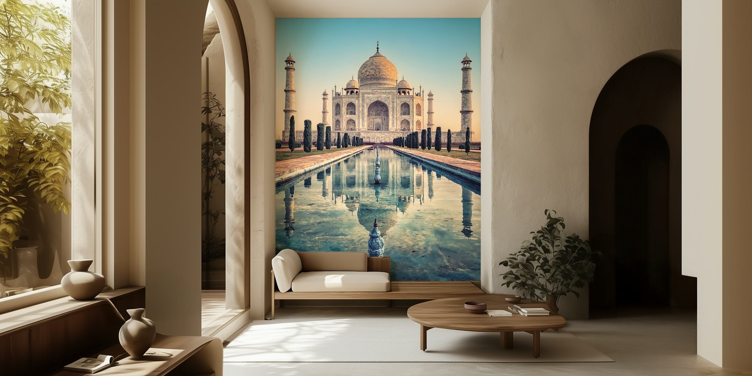Ταπετσαρία Taj Mahal Reflection σε ένα δωμάτιο