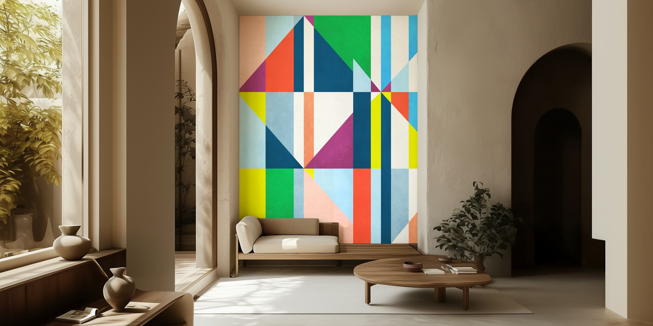 Geometric Concept 31 papel pintado en una habitación moderna