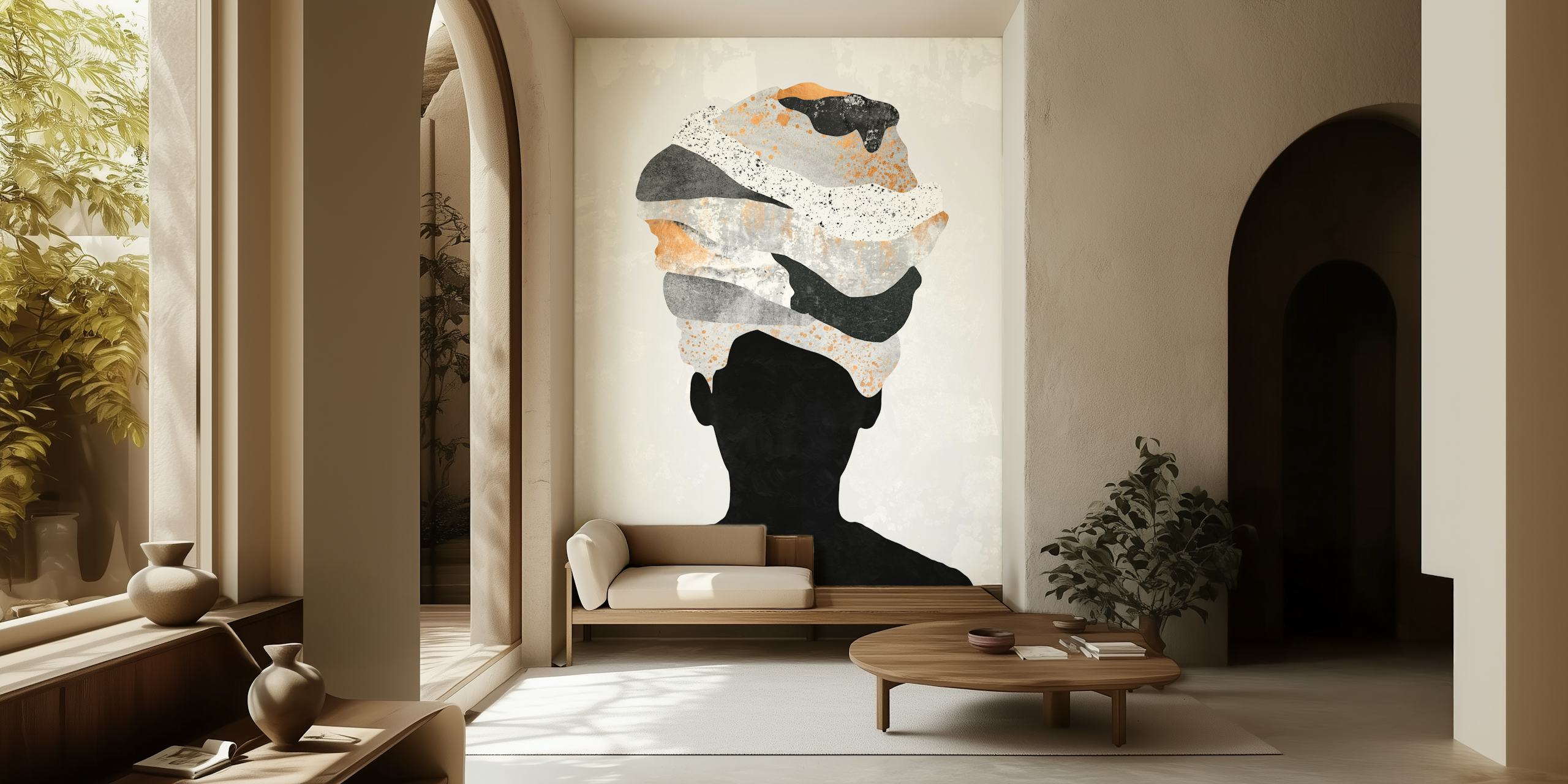 Tapeta abstrakcyjna z Woman i Turbanem