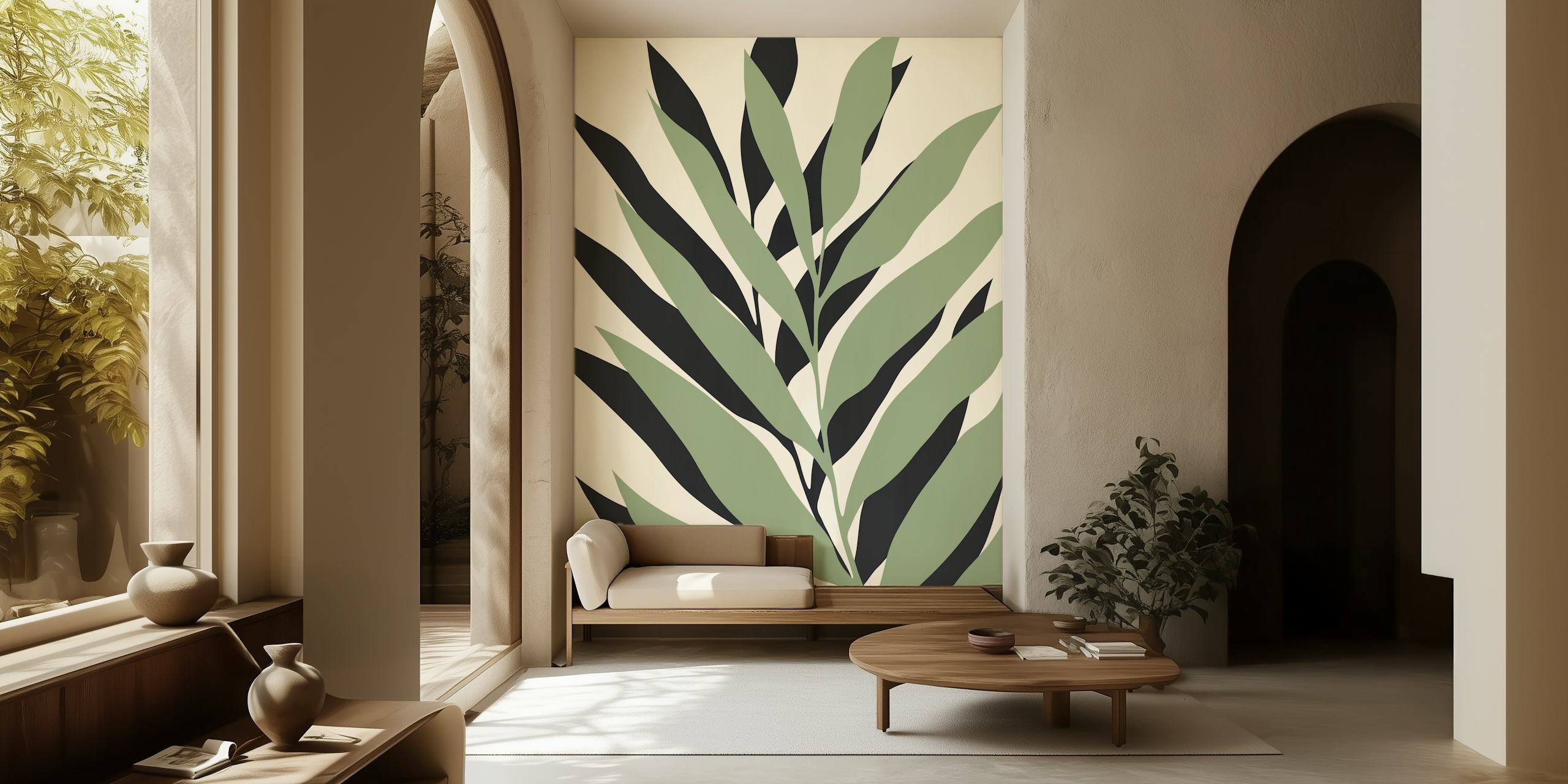 Organic nature 11 ταπετσαρία με πράσινα φύλλα