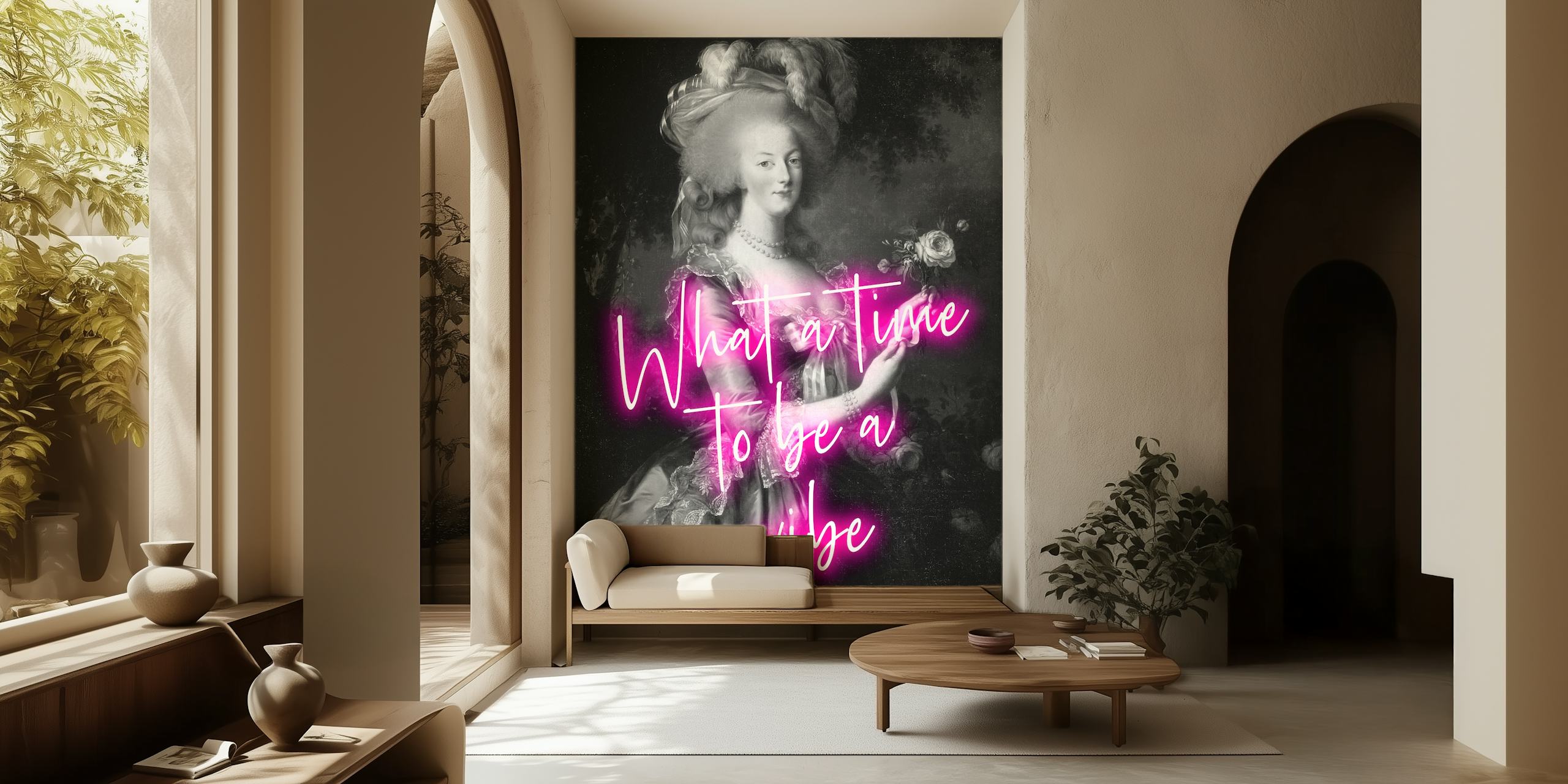 Marie Antoinette Neon II tapetti huoneessa