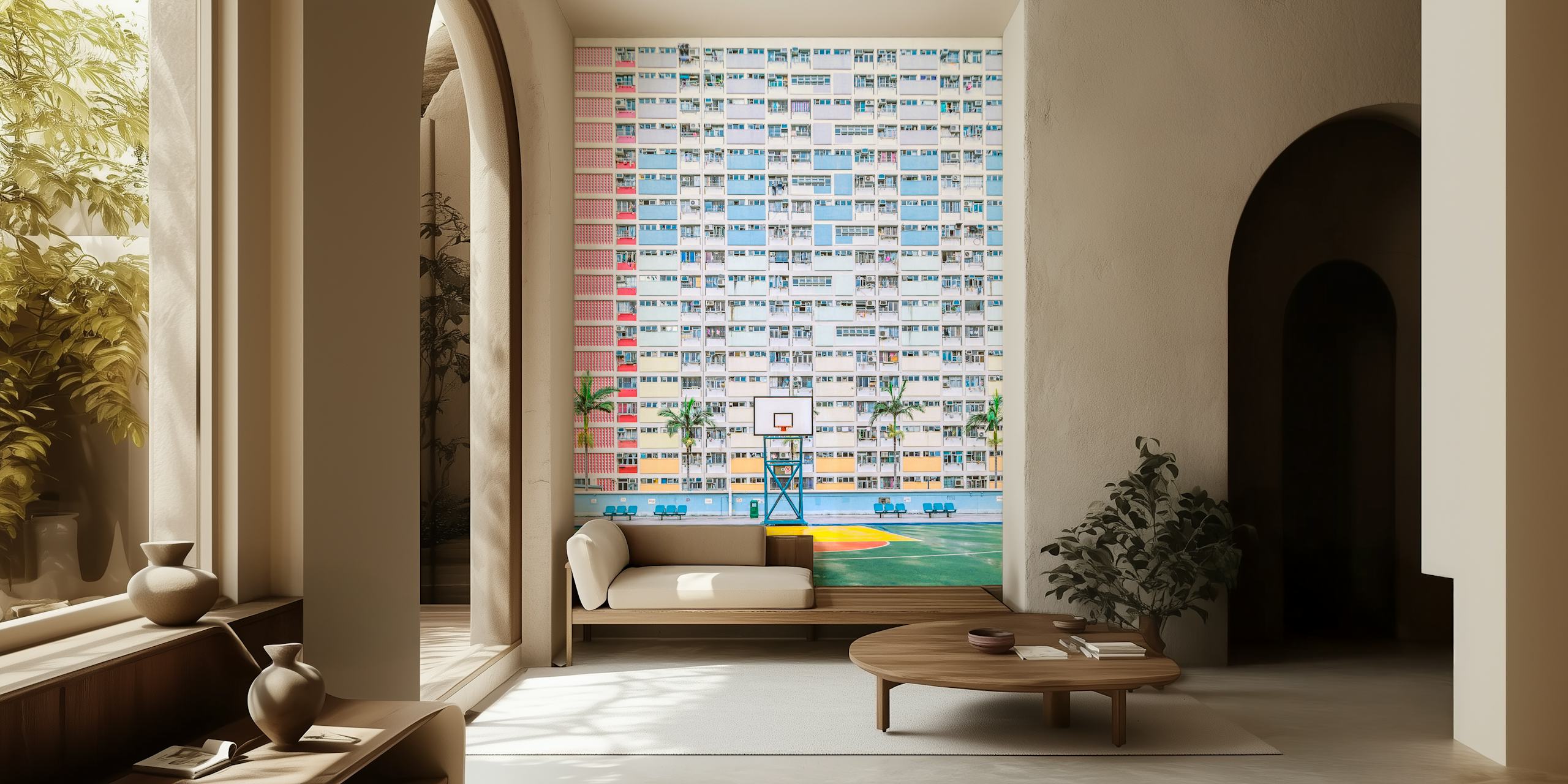 Rainbow Estate Tapetdesign in einem Raum