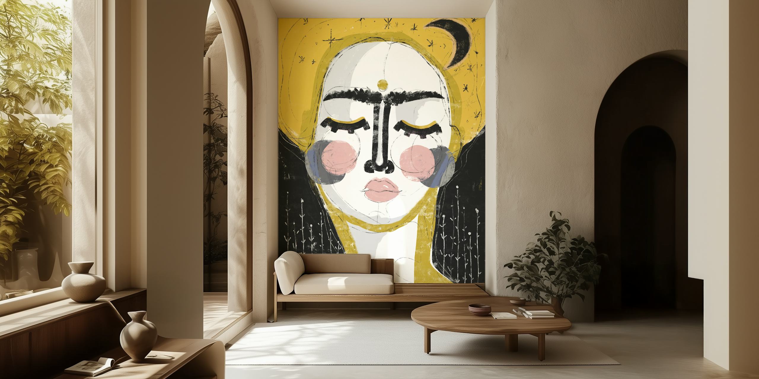 The Goddess Of The Night -tapetti esillä huoneessa