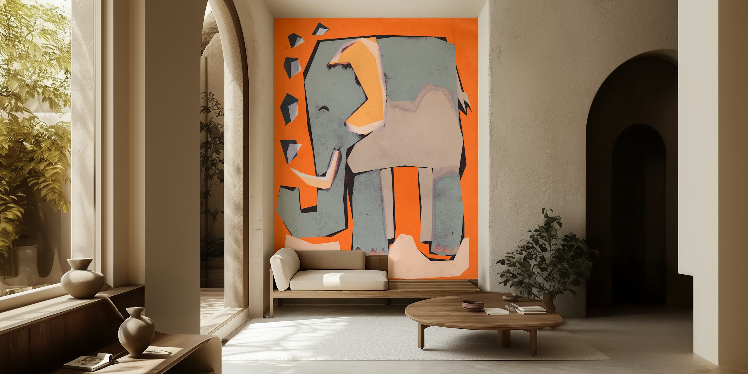 Design tapety Happy Elephant w pokoju