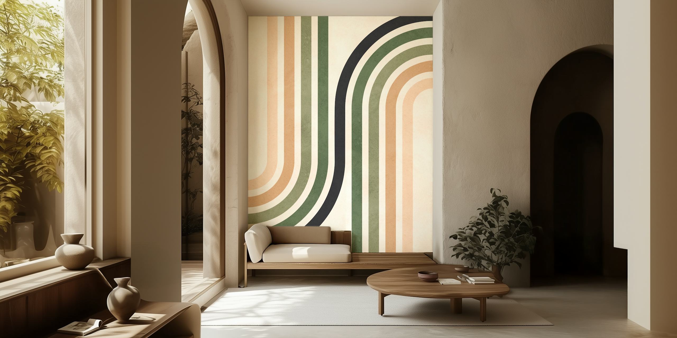 Lines and circles 08 papel pintado en una habitación