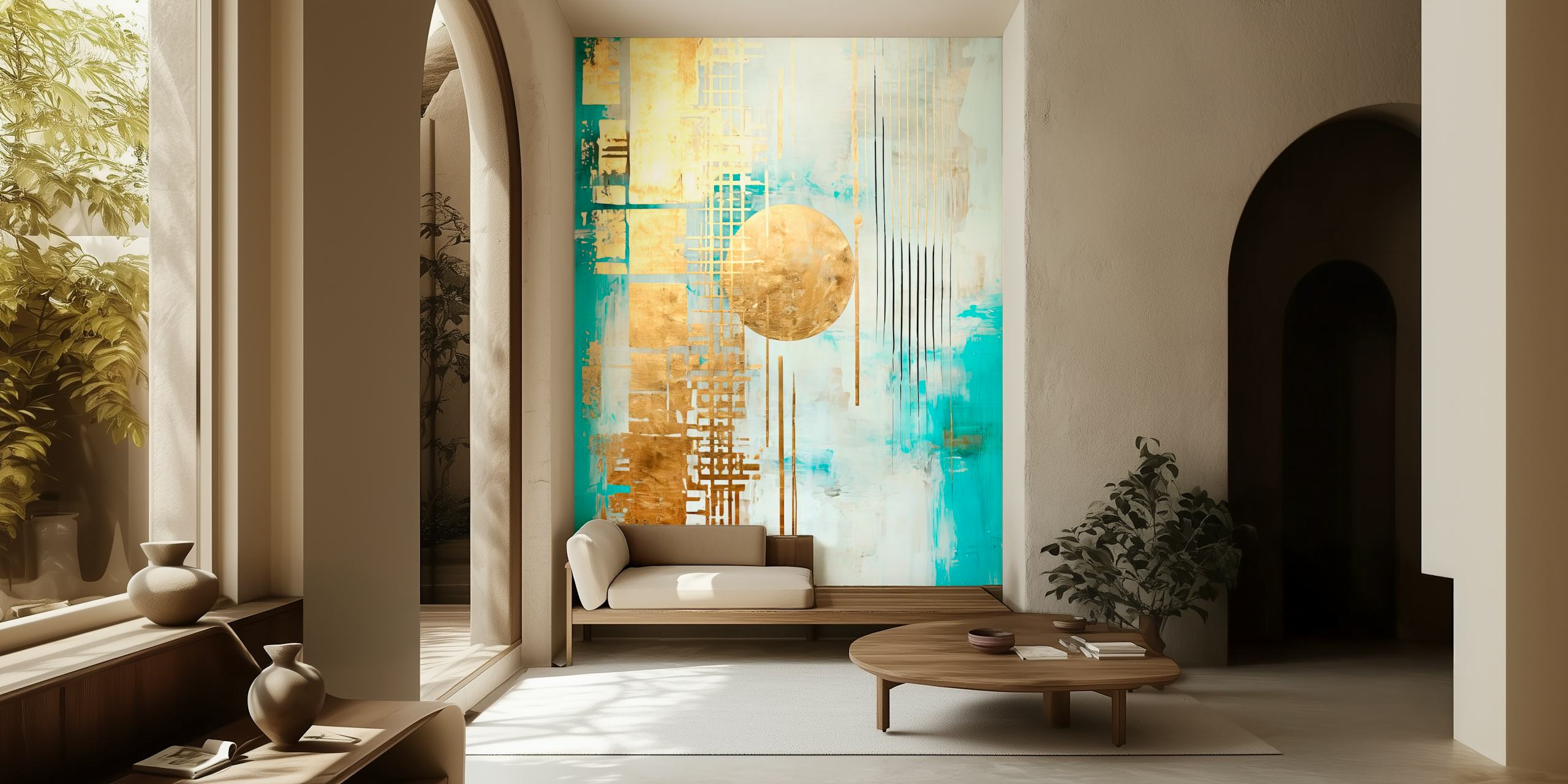 Heaven's gate abstract wallpaper in a room