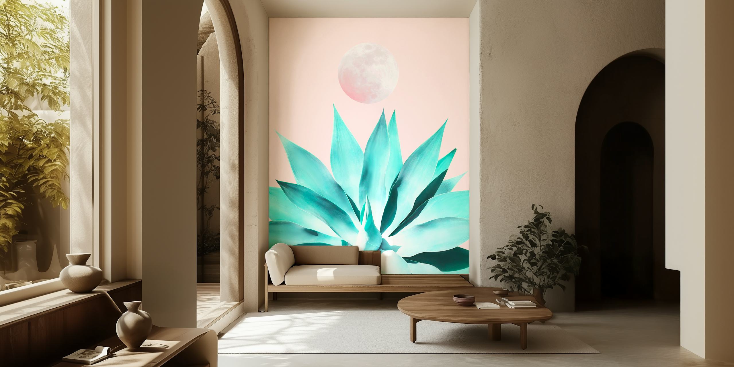 Solar Agave com tema de lua cheia
