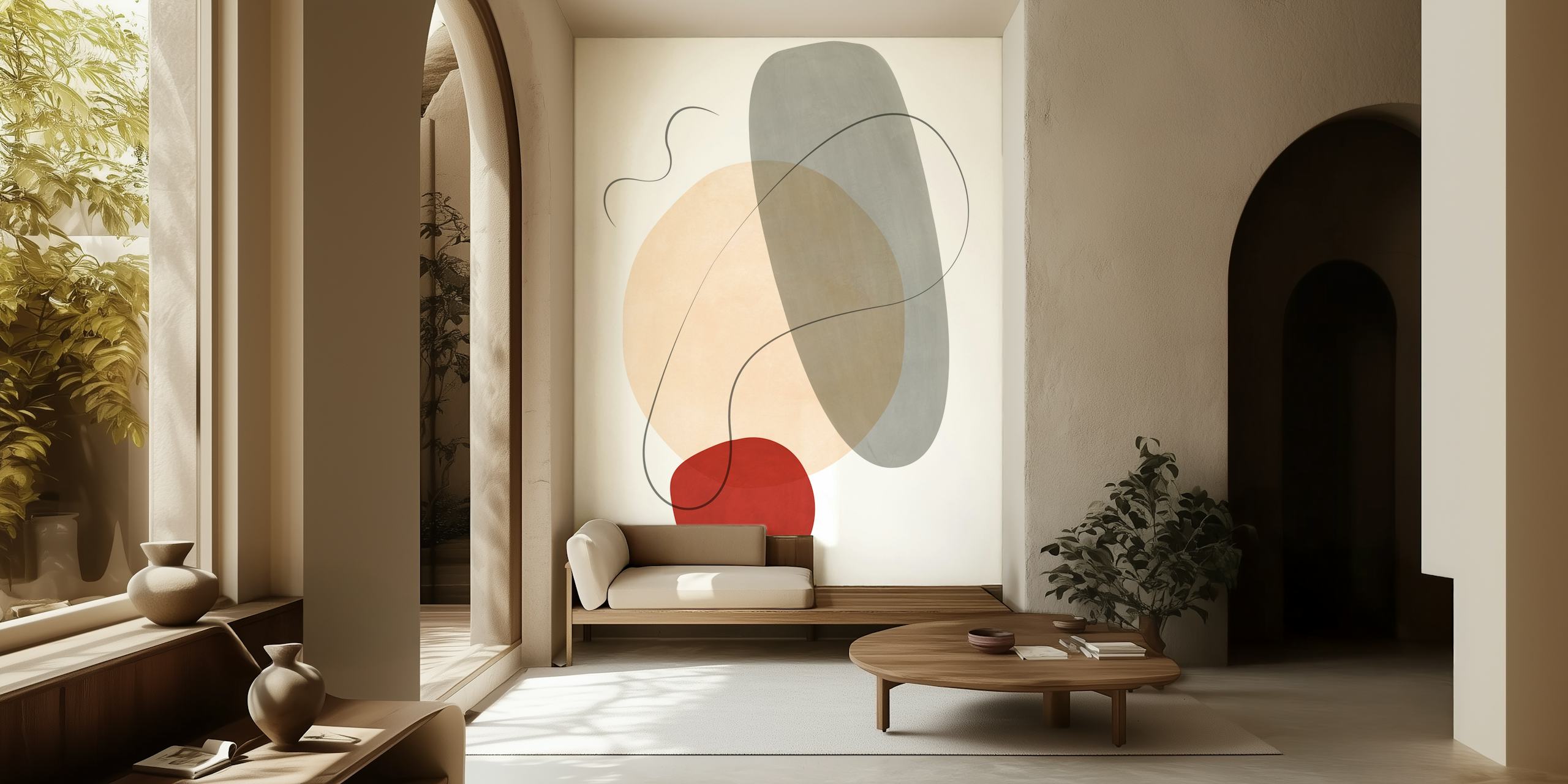 Abstract wallpaper design in a bright room