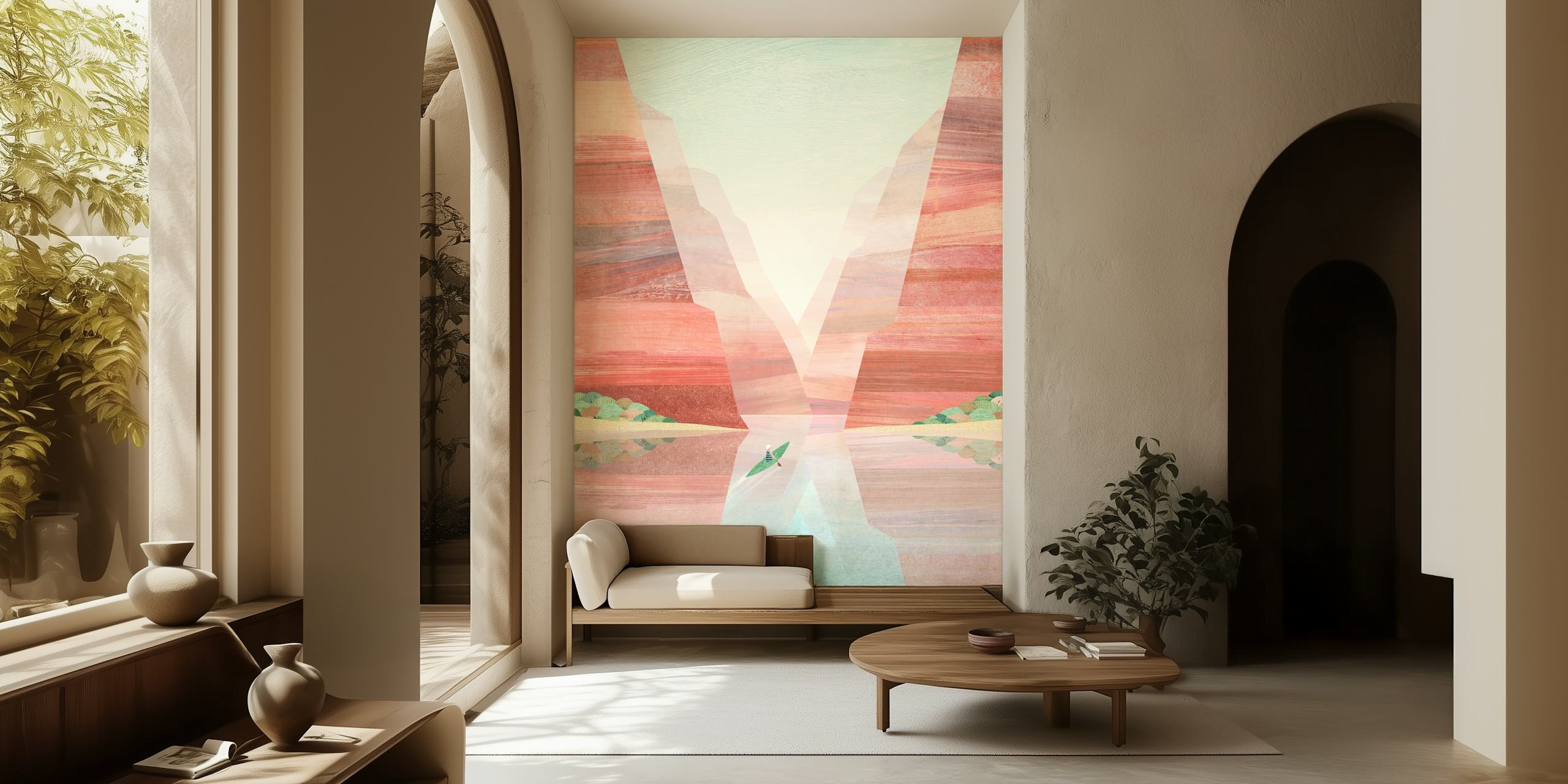 Flodlandskaps tapetdesign