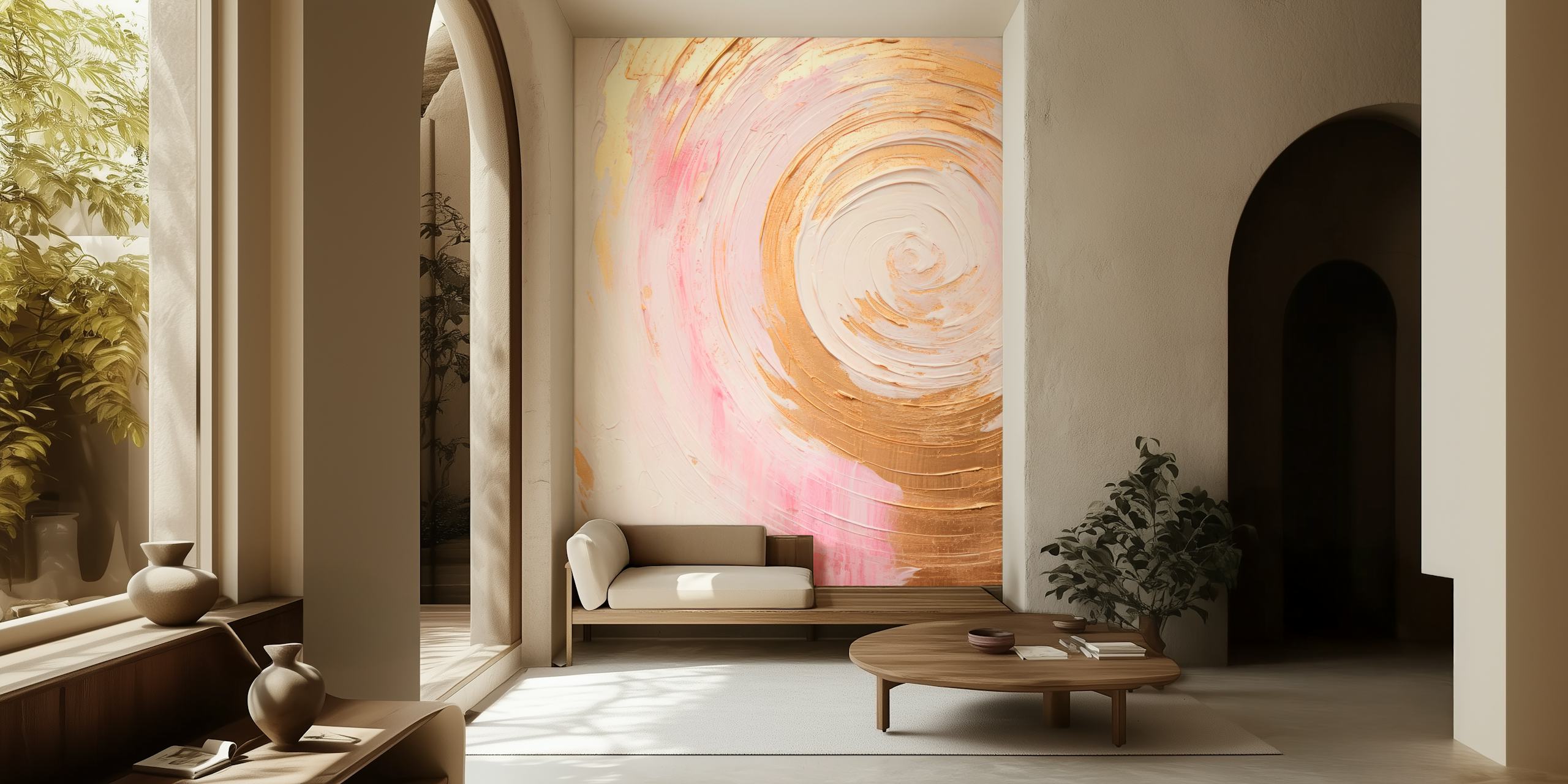 Różowy I Złoty Abstract Art Dreams - Pink And Golden Style