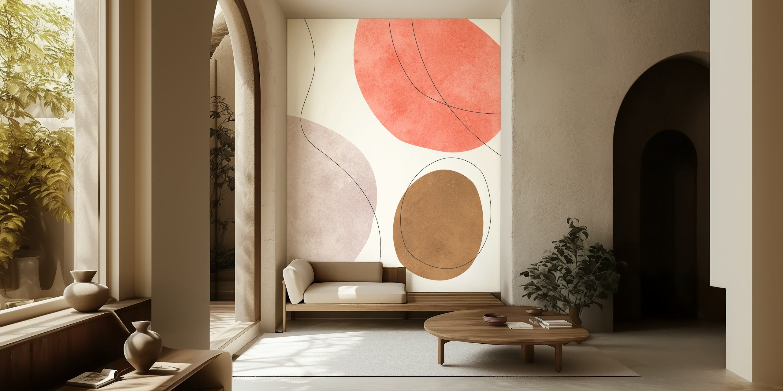 Design de papel de parede Abstract and expressionist em um quarto
