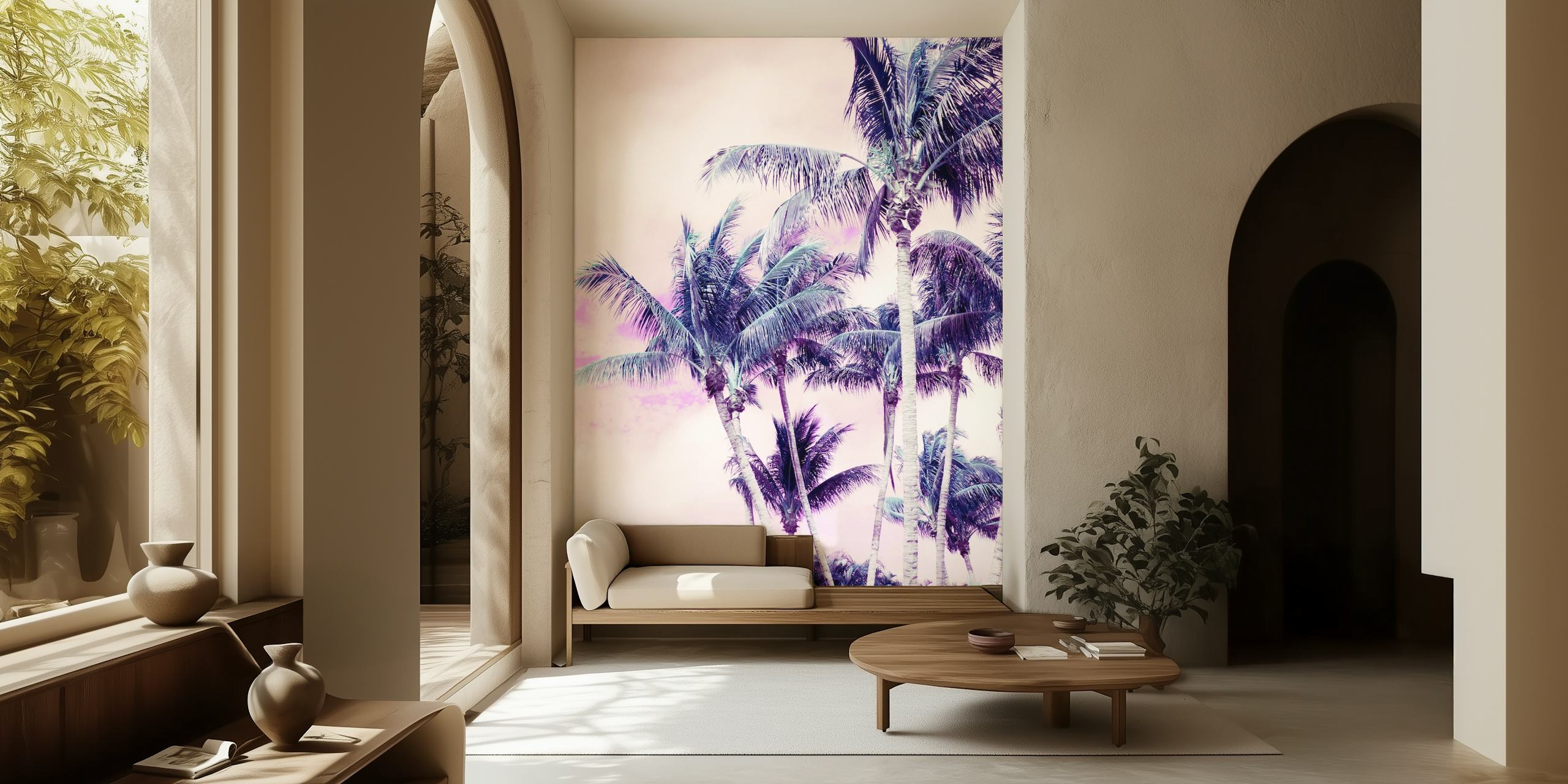 Palm Trees Finesse 4 Tapete in einem Raum