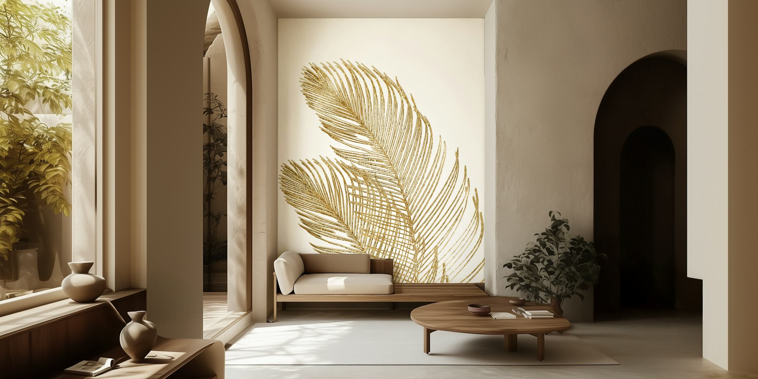 Tapeta Palm Leaves Finesse 2 w pokoju
