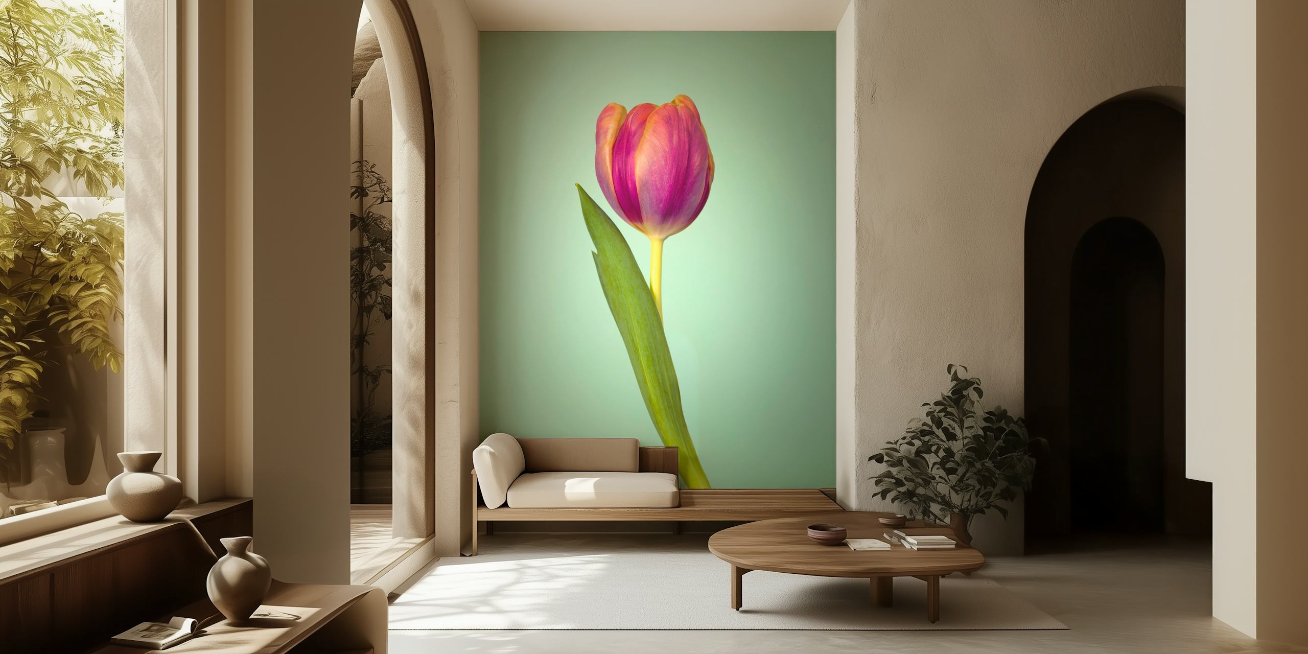 Single Tulip Flower tapet i et rom