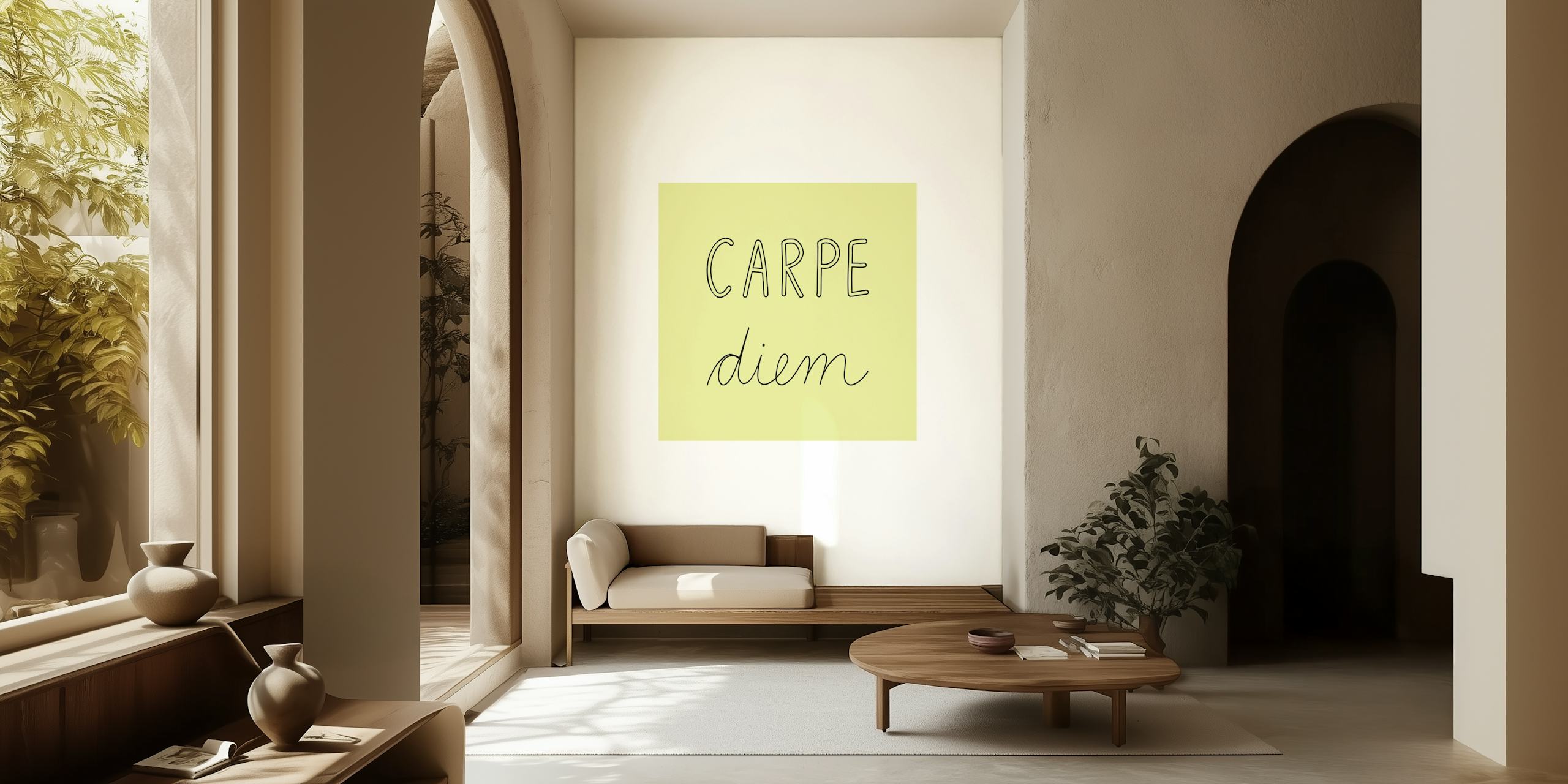 Carpe Diem memo light green tapet i et rom