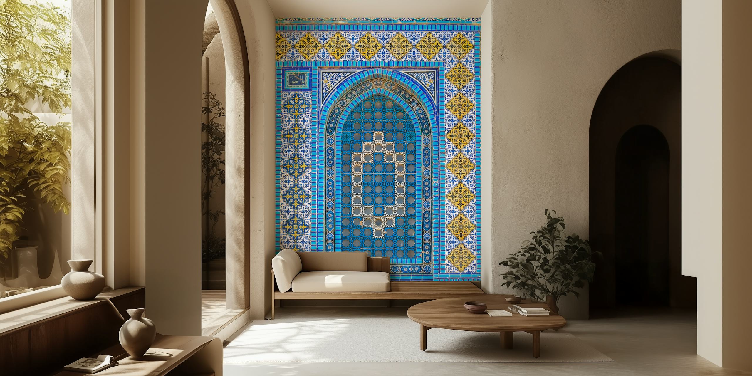 Al-Aqsa Mosque Art Tiles wallpaper in a room