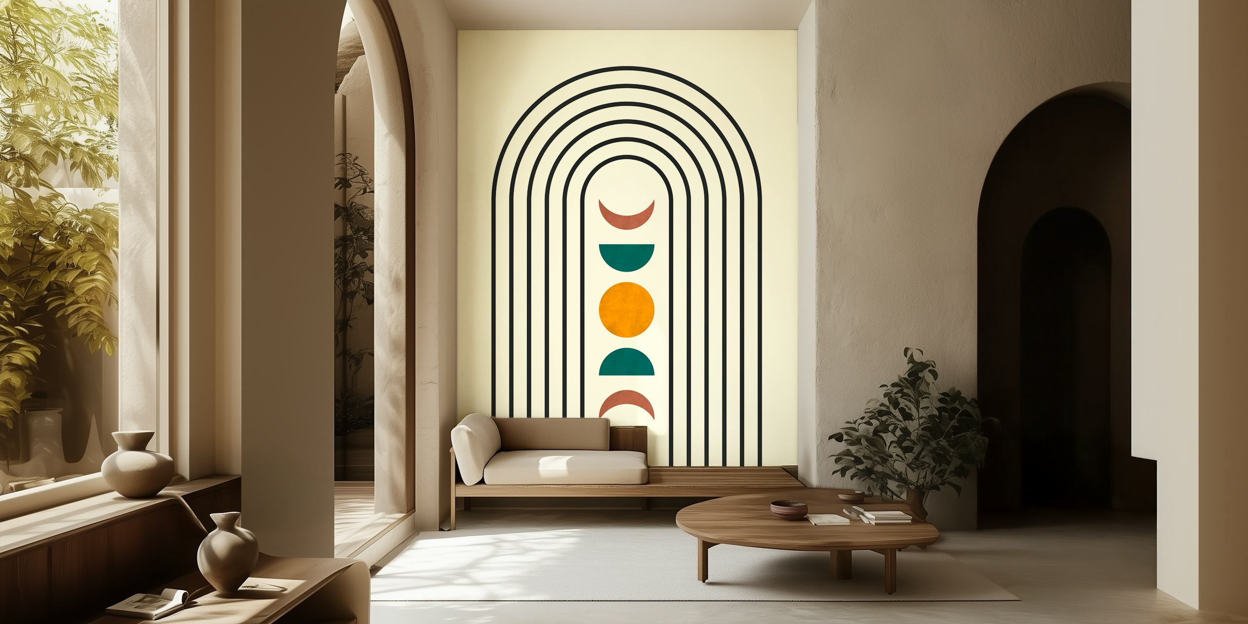 Lines and circles 78 wallpaper in a room