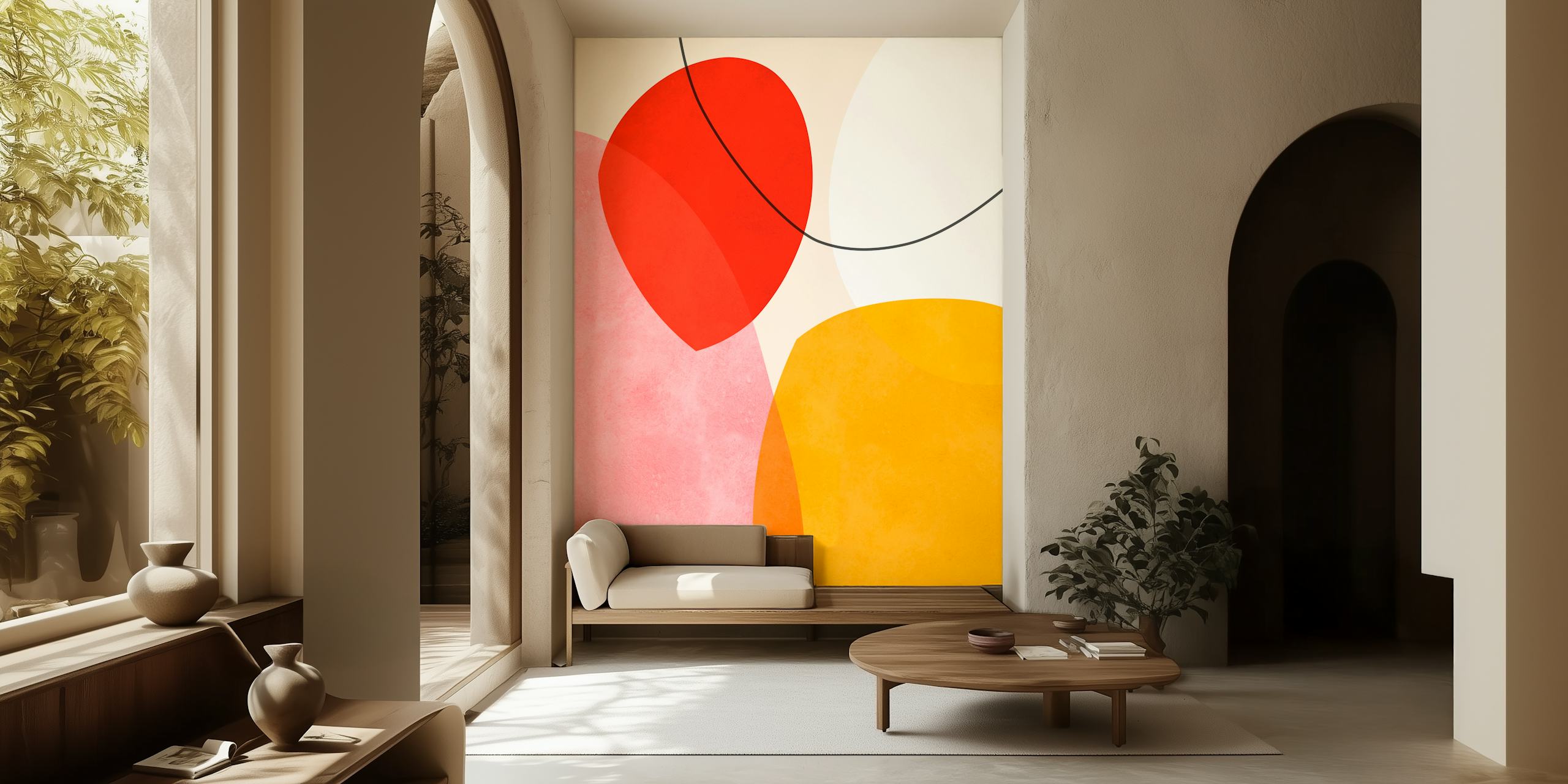 Colorful abstract shapes tapeta u sobi