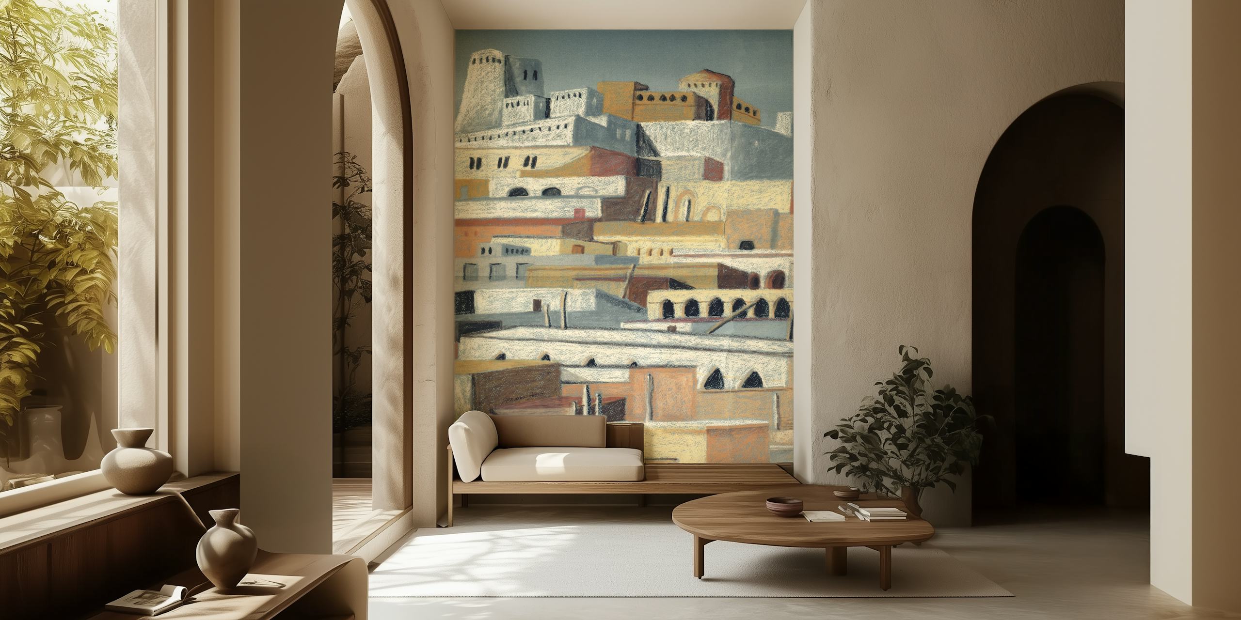 Tapeta Mediterranean City w pokoju