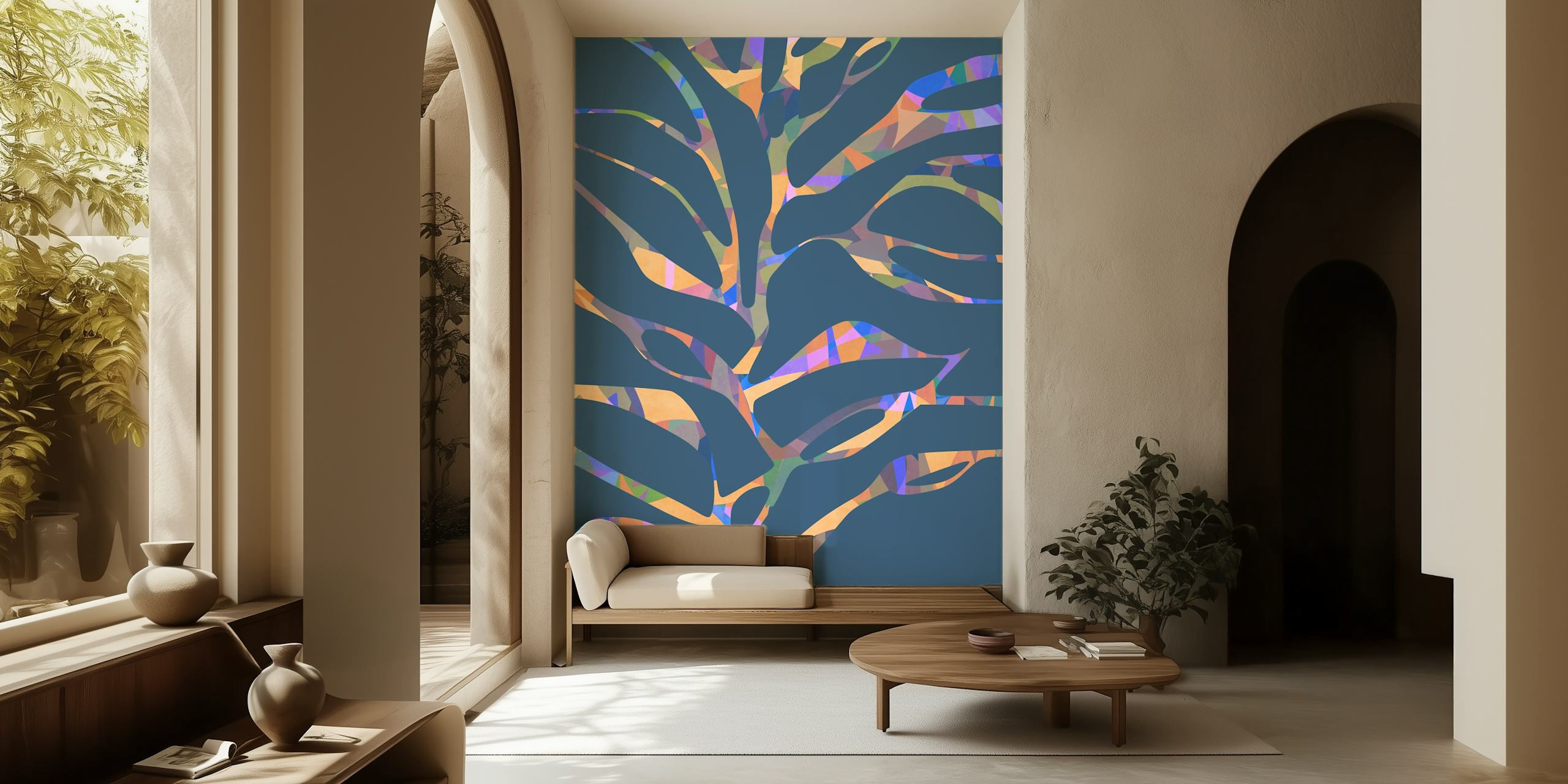 Aquarium Tree 2-tapet som viser levende, abstrakte mønstre som ligner undervannsflora.
